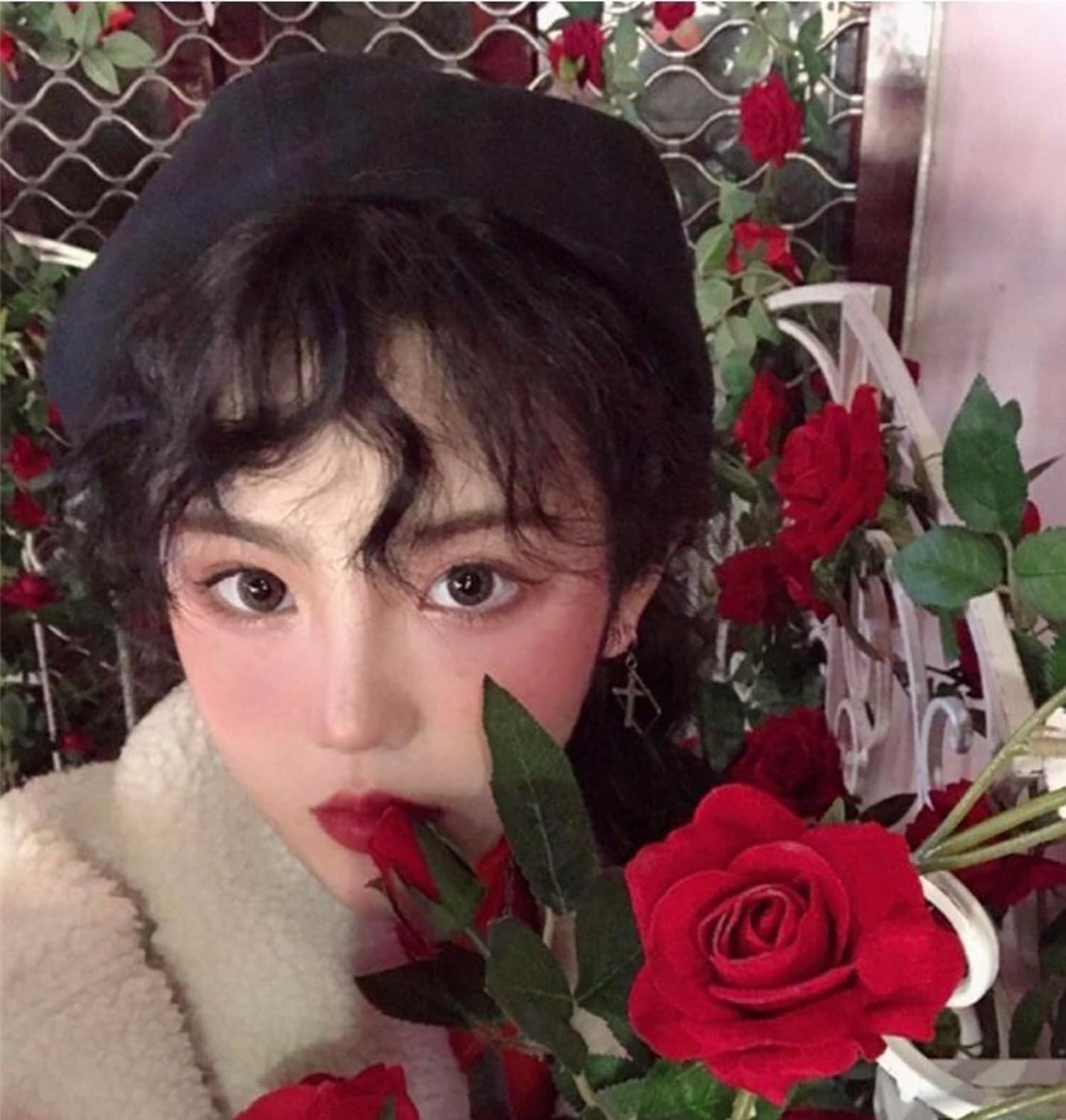 Dark Brown Clip in Hairpiece with Bangs Natural Fluffy Curly Heat Resistant Highlight Wig Headwear for Girls Women Anime Party Cosplay Wedding Dating image number 4