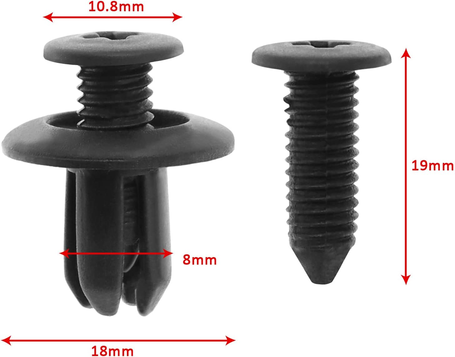 30PCS 8Mm Plastic Rivet Panel Clips 992650625 9046706017 8659028000 Expanding Rivets Fastening Clips Push-Type Retainer for Car Front Bumper Fender Body Trim image number 1