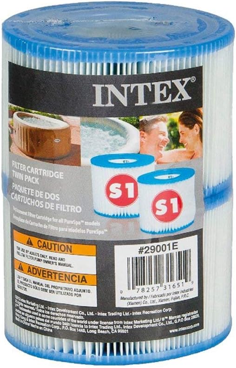 Intex 29011E Type S1 Purespa Easy Set Pool Spa Hot Tub Filter Replacement Cartridges (6 Filters), Blue and White image number 3