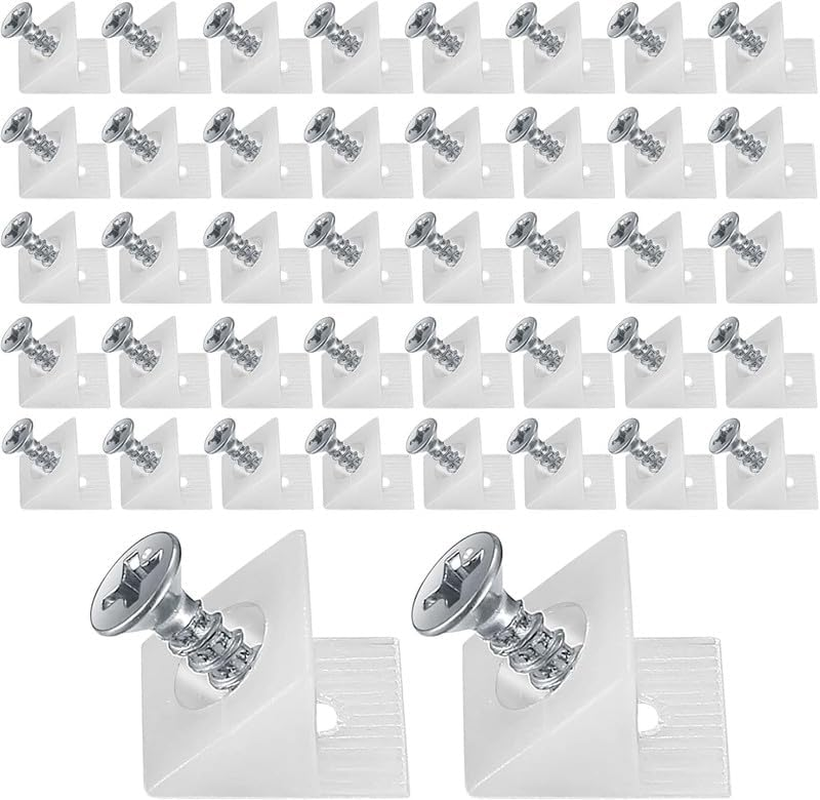 Walquicks 120 Pcs Wedge Bracke, Furniture Chest Drawer Bottom Repair Fixing Mending Drawer Plastic Angle Code Bracket Fastener with Screws for Sagging Drawers, Home Repair, Furniture Cabinet, Desks image number 5
