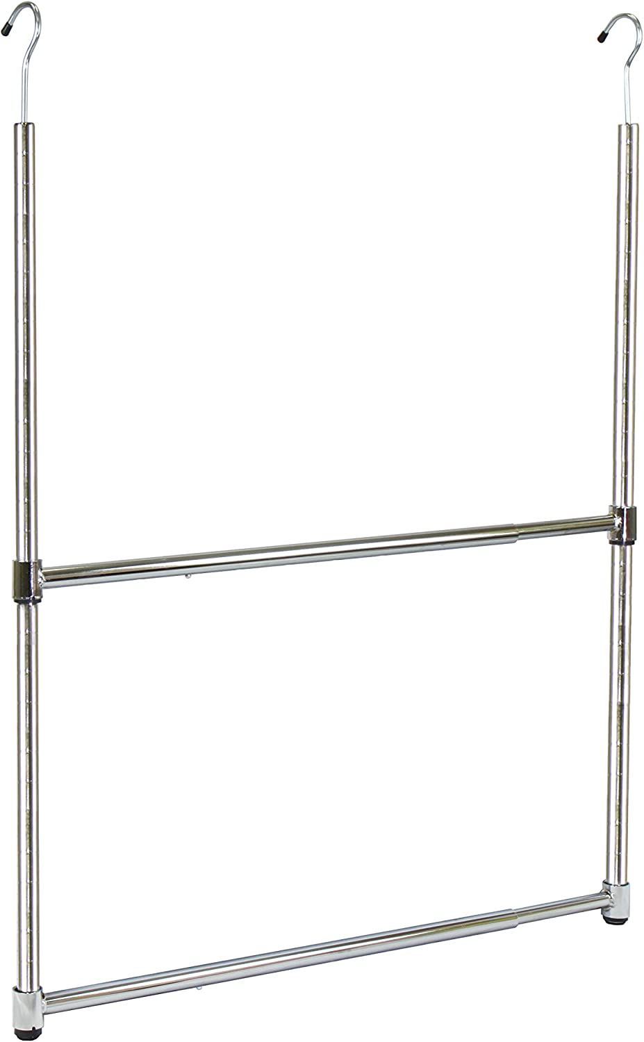 Oceanstar ACR1538C 2-Tier Portable Adjustable Closet Hanger Rod, Chrome