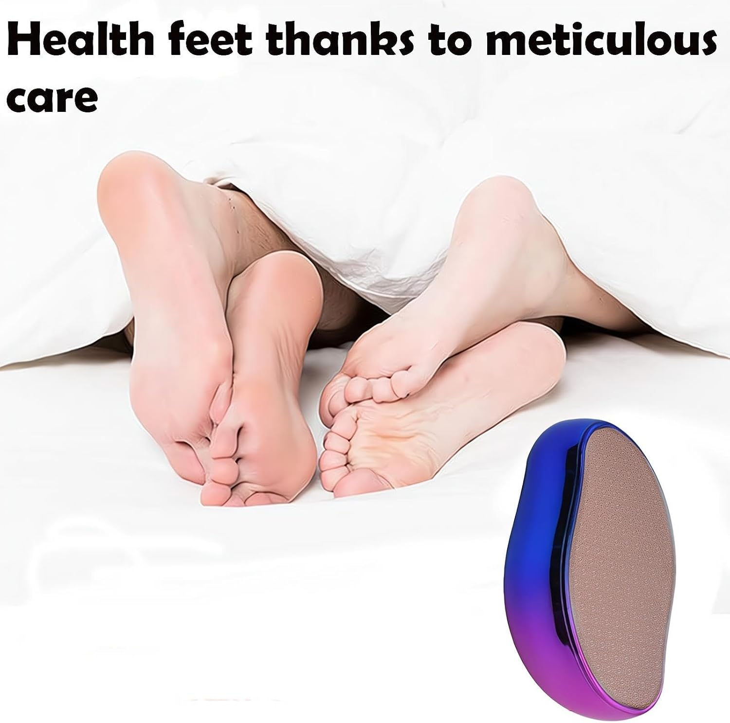 REGODI Glass Foot File Callus Remover, Nano Crystal Pedicure Tool for Cracked Heel, Portable & Travel-Friendly Golden Shine Foot Scraper image number 1