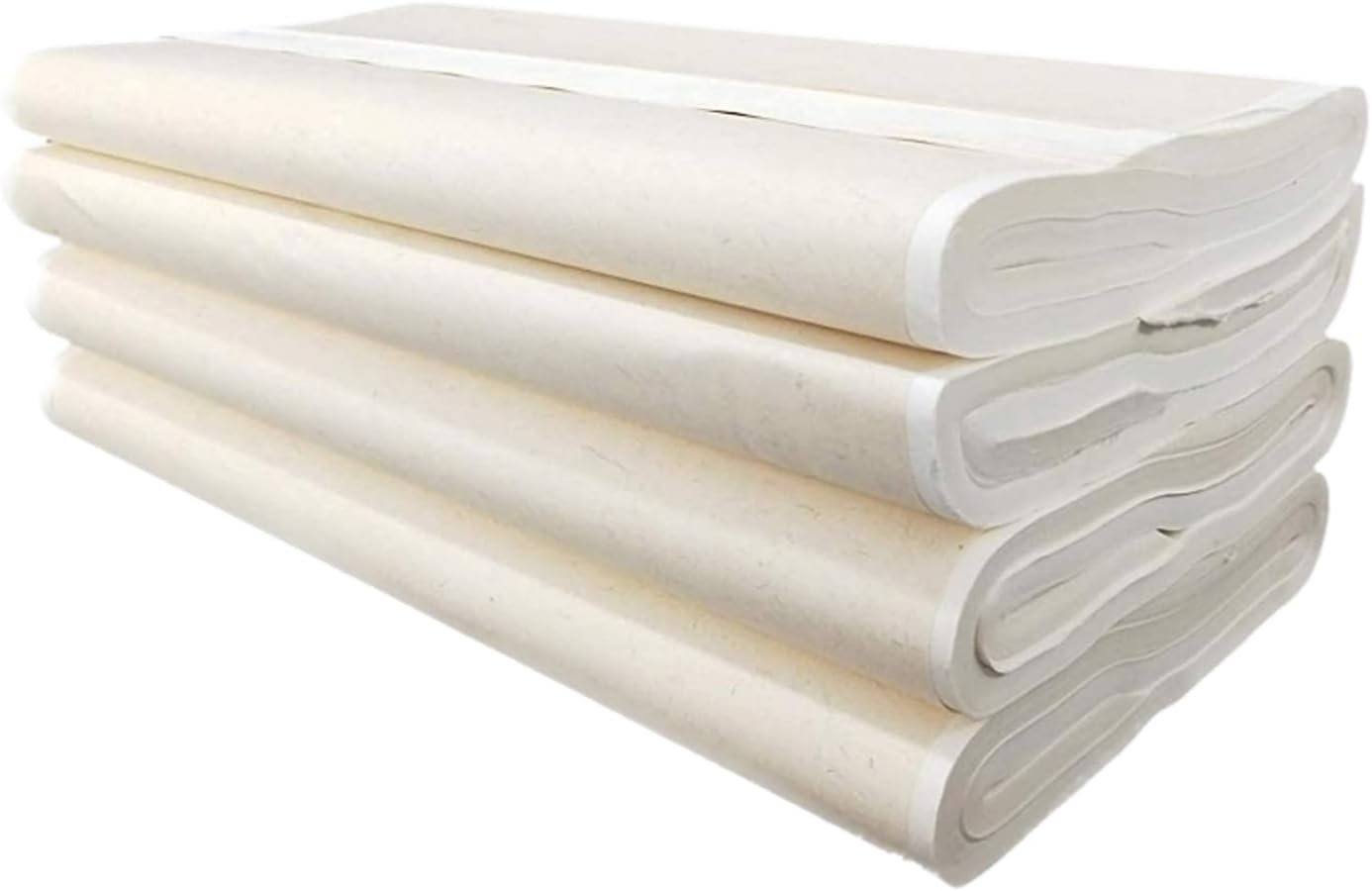 MEGREZ Chinese Japanese Calligraphy Practice Writing Sumi Drawing Xuan Rice Paper without Grids 100 Sheets/Set - 34 X 68 Cm (13.38 X 27.77 Inch), Half Sheng Shu (Half Raw Ripe) Xuan