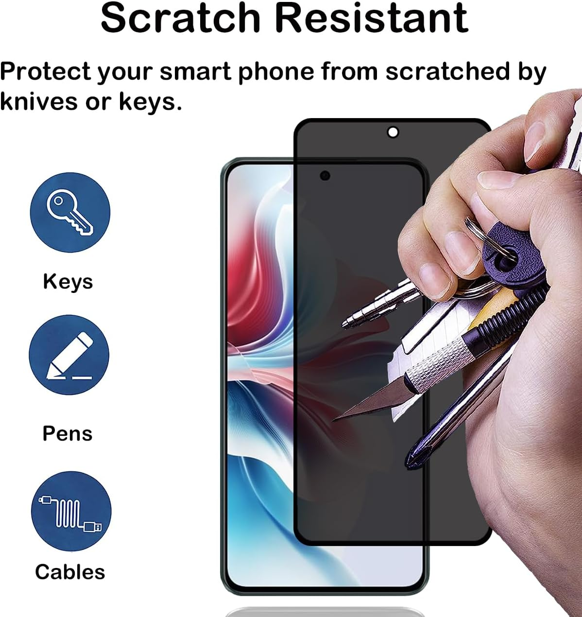 Privacy Screen Protector for Oppo Reno11 F 5G/Reno 11 F 5G [2 Pack], Anti-Spy Tempered Glass Film, 9H Hardness, anti Scratch, anti Fingerprint, Bubble-Free, Anti-Spy Screen Protector for Oppo Reno11 F