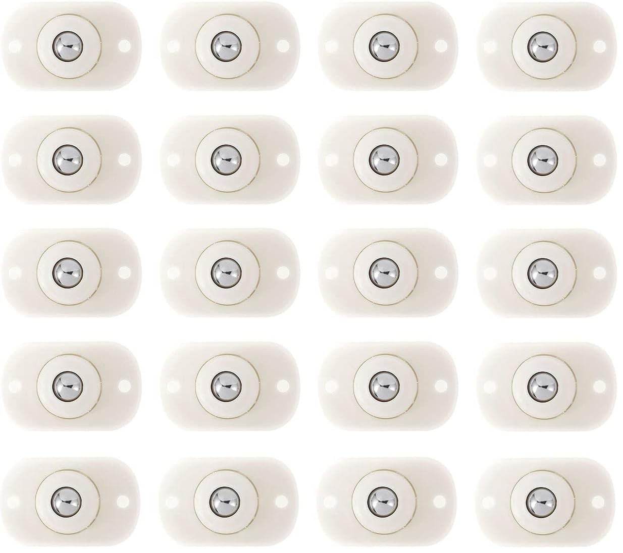 20Pcs Mini Swivel Casters Wheels White Self Adhesive Caster Wheels Mini Swivel Wheels Stainless Steel Paste Universal Wheel 360 Degree Rotation Sticky Pulley for Bins Bottom Storage Box Furniture Trash Can image number 4