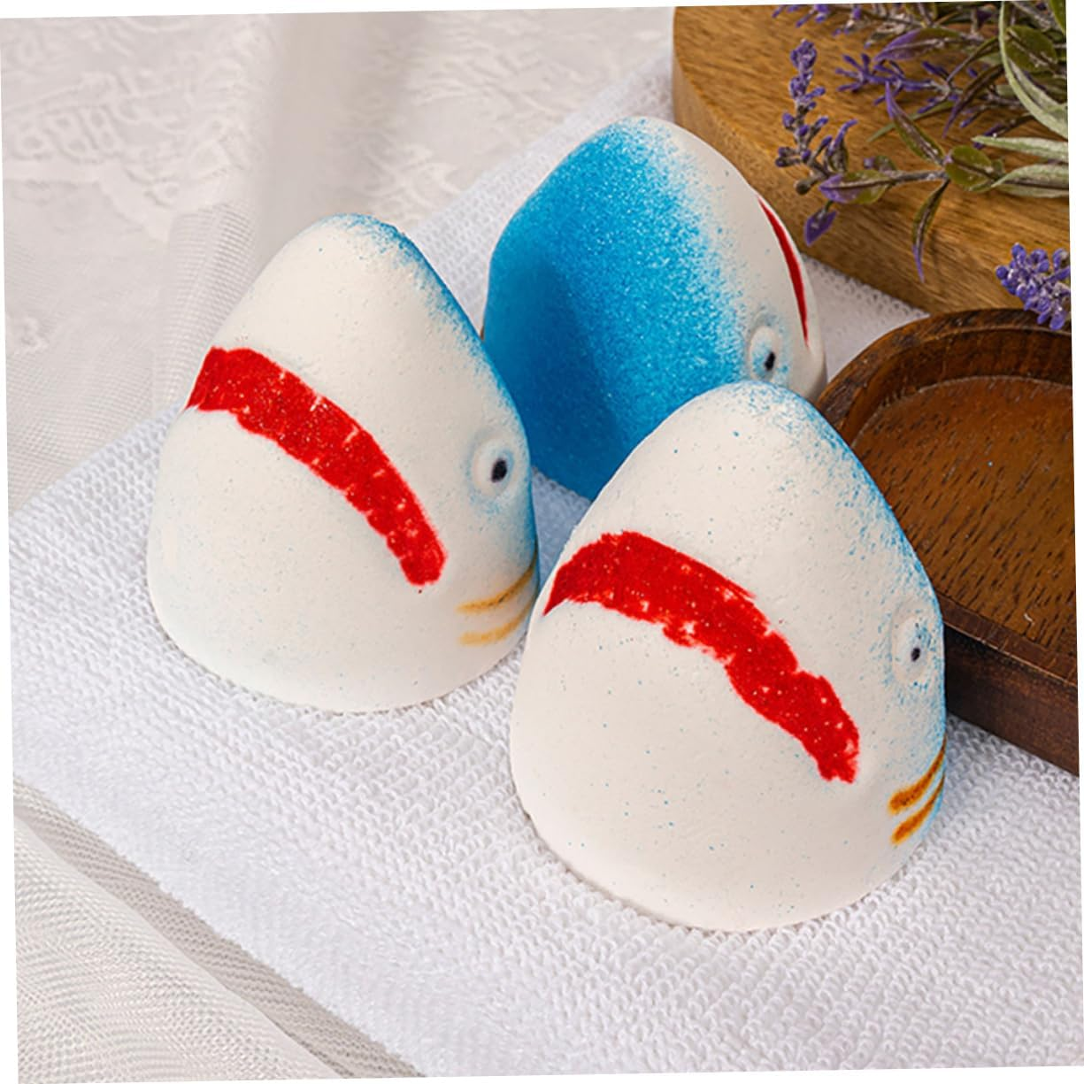 FOYTOKI 3Pcs Natural Bathing Salt Bomb Shark Bubble Bath Bomb Fragrance Bath -Friendly Bathing Travel-Friendly