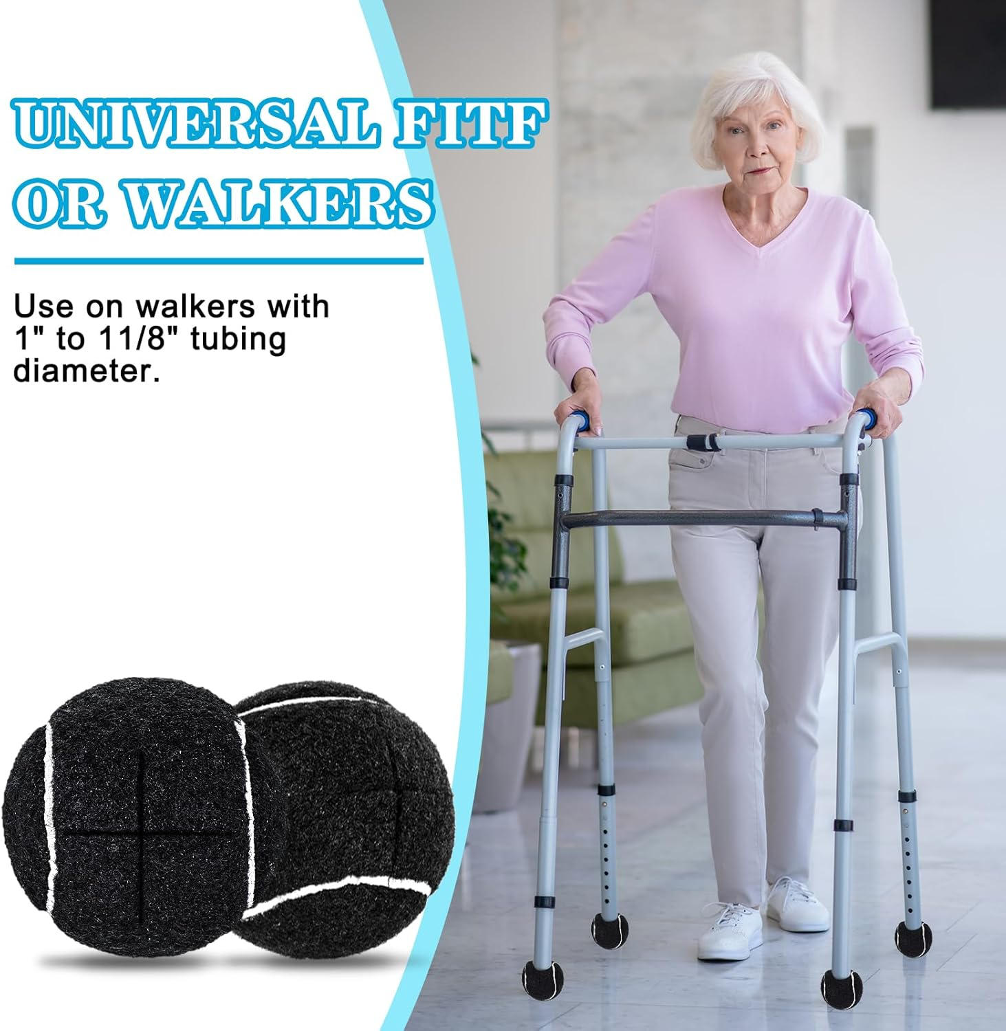 20 Pcs Precut Tennis Balls for Chairs, Non-Slip Tennis Balls for Furniture Legs, Tennis Ball Chairs Foot Covers Floor Protection Precut Tennis Balls for Furniture Legs and Floor Protection (Black) image number 5