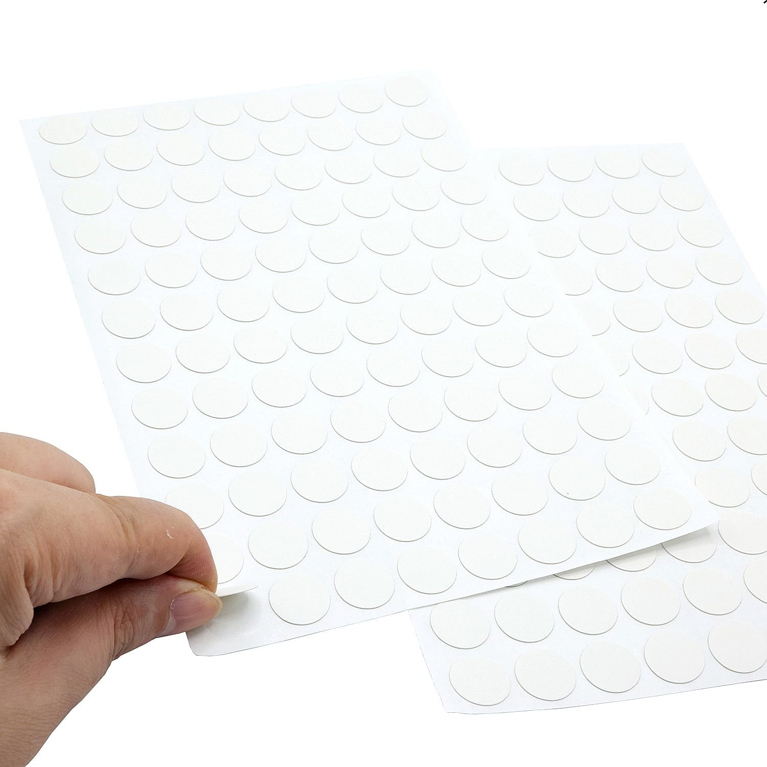 Self-Adhesive Screw Hole Stickers,2-Table 96 in 1 Self-Adhesive Screw Covers Caps Dustproof Sticker 15Mm White image number 4