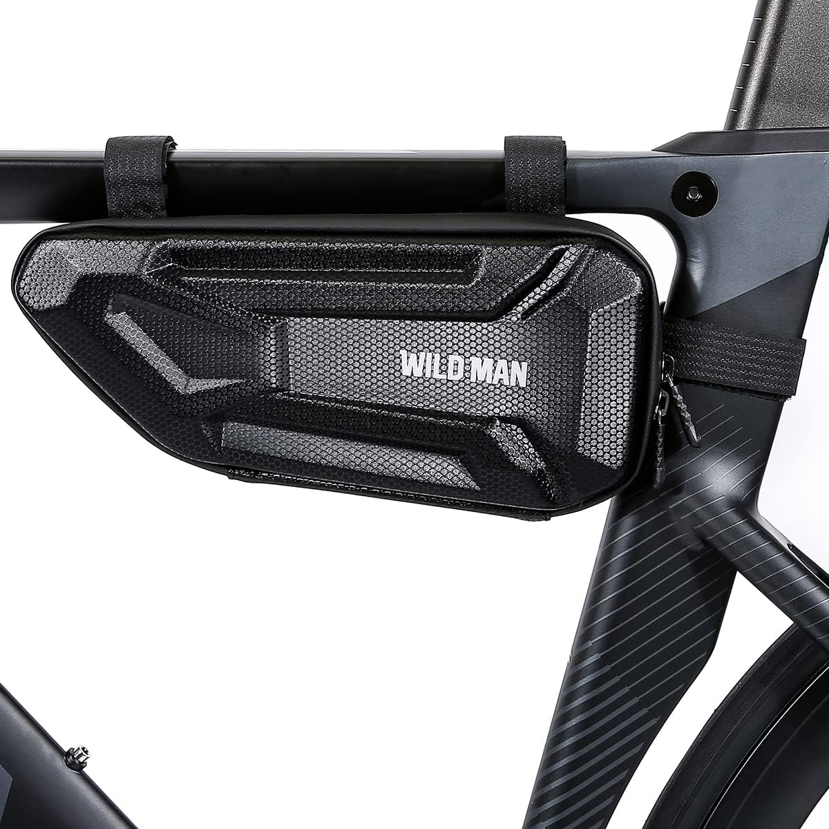 WILD MAN Rainproof Hard Shell Bike Triangle Frame Bag Top Tube Bicycle Bags Good for MTB Mountain Road Bike or Motorcycle Saddle (XT4, Sun Pattern) image number 1