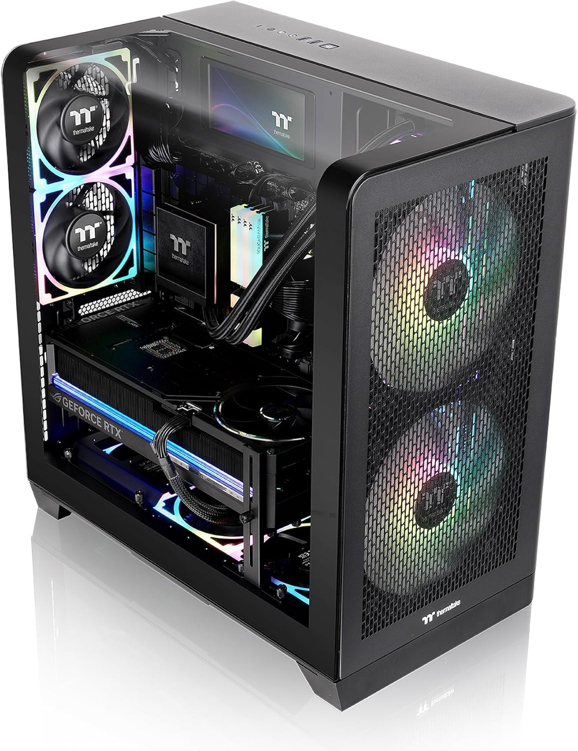 Thermaltake View 390 Air Curved Tempered Glass ATX Mid Tower Case Black Edition, CA-11F-00M1WN-00 image number 3