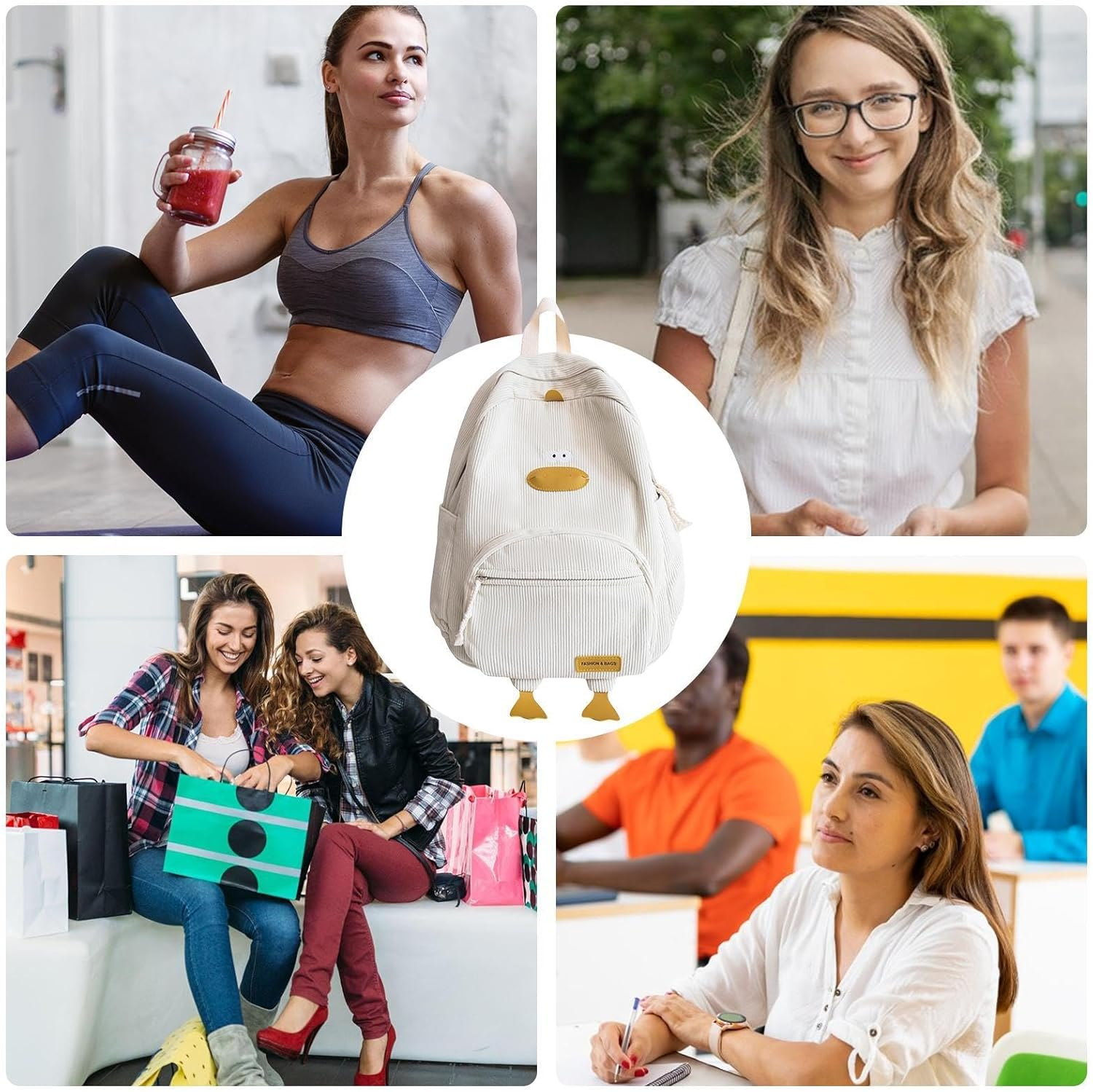 Animal Backpack - Funny Soft Duck Shape Bookbag | Backpack for Kids | Duck Bag with Adjustable Shoulder Straps | Kids School Bag with Large Capacity Multiple & Pockets for Cell Phone Laptop Books image number 6