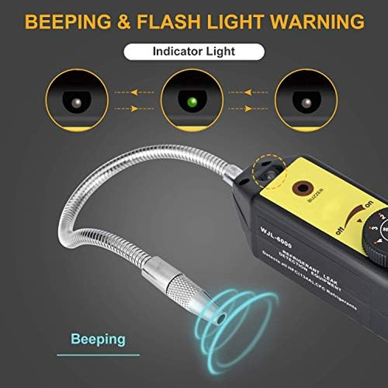 Refrigerant Freon Leak Detector with Indicator Light, High Accuracy and Instant Halogen Gas Leakage Tester for Hfcs Cfcs Cfcs Halogen R134A R410A R22A Air Condition HVAC image number 2