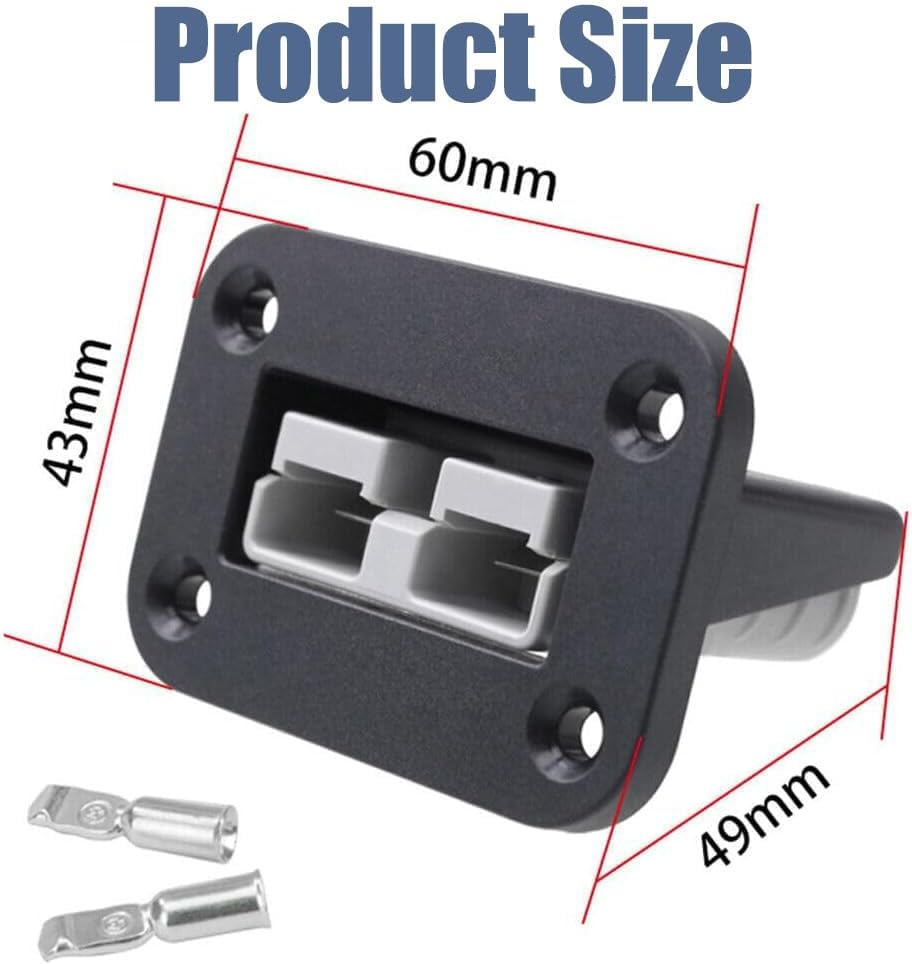 WADY 2 Sets Anderson Plug Flush Mount 50Amp Mounting Bracket Panel Cover Quick Car Battery Connector for Caravan 600V