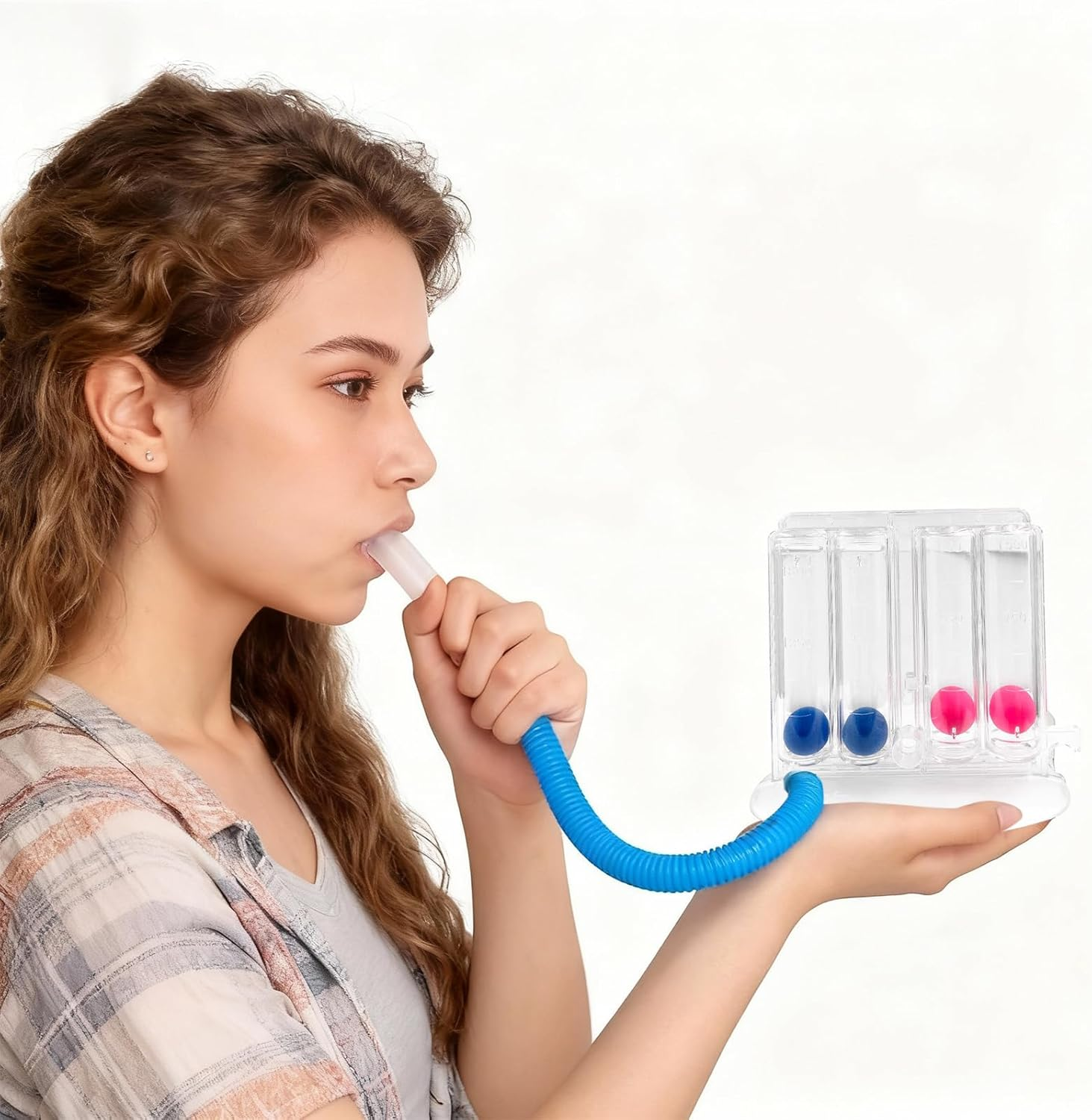 Four-Ball Breathing Trainer, Durable Deep Breathing Lung Exerciser, Spirometer Lung Exerciser, Washable Breathing Exercise Device, Breathing Measurement System with Handle image number 5