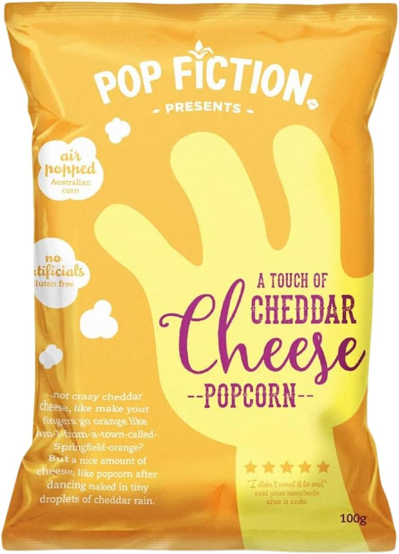 J.C.'S Quality Foods Pop Fiction a Touch of Cheddar Cheese Popcorn, 100 G image number 6