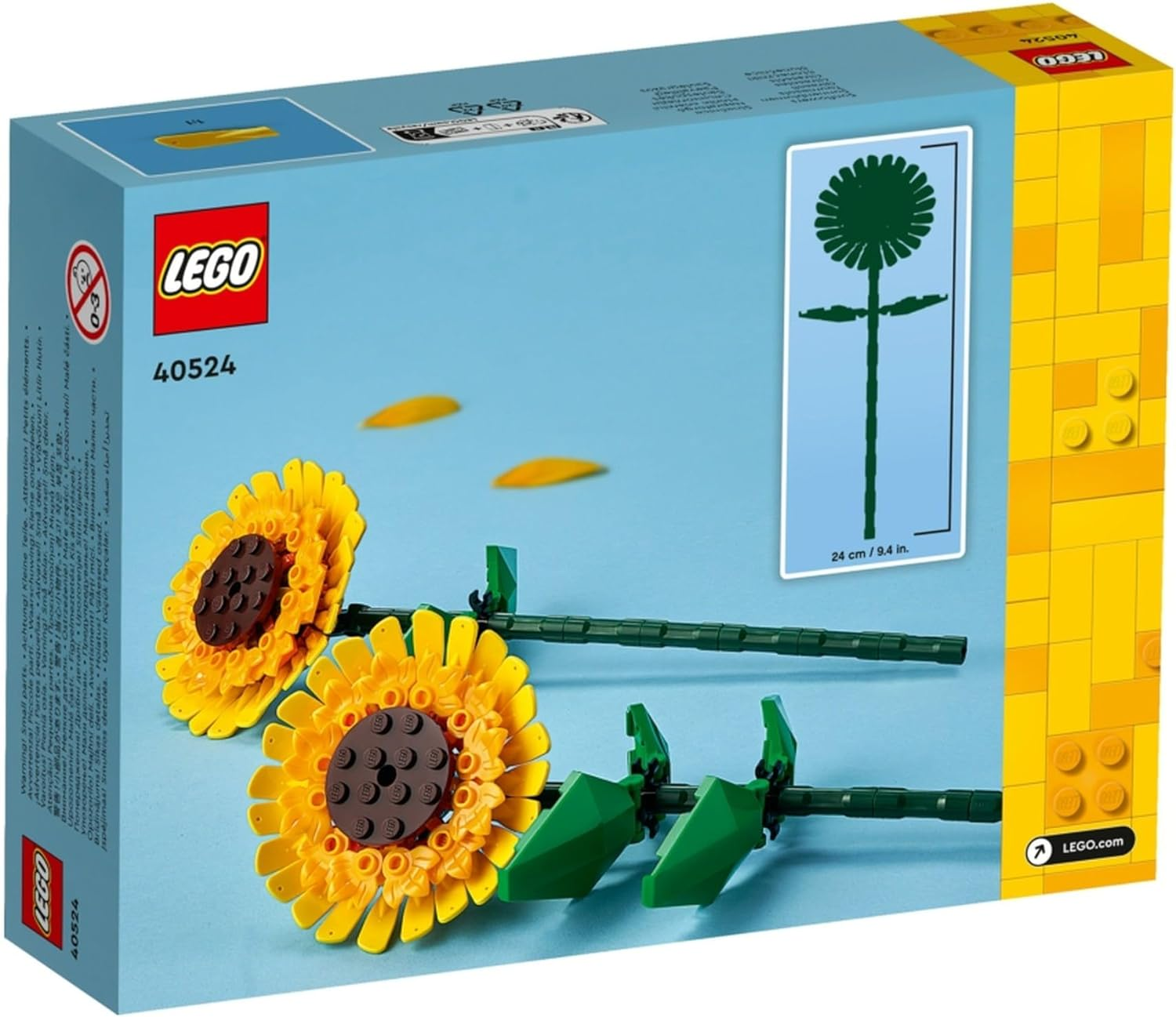 LEGO Botanicals Sunflowers, Yellow Artificial Flowers, Compatible with Bouquets from the Botanical Collection, Home or Office Decor, Toy Flower Garden Building Set for 8+ Year Old Kids & Adults 40524 image number 4
