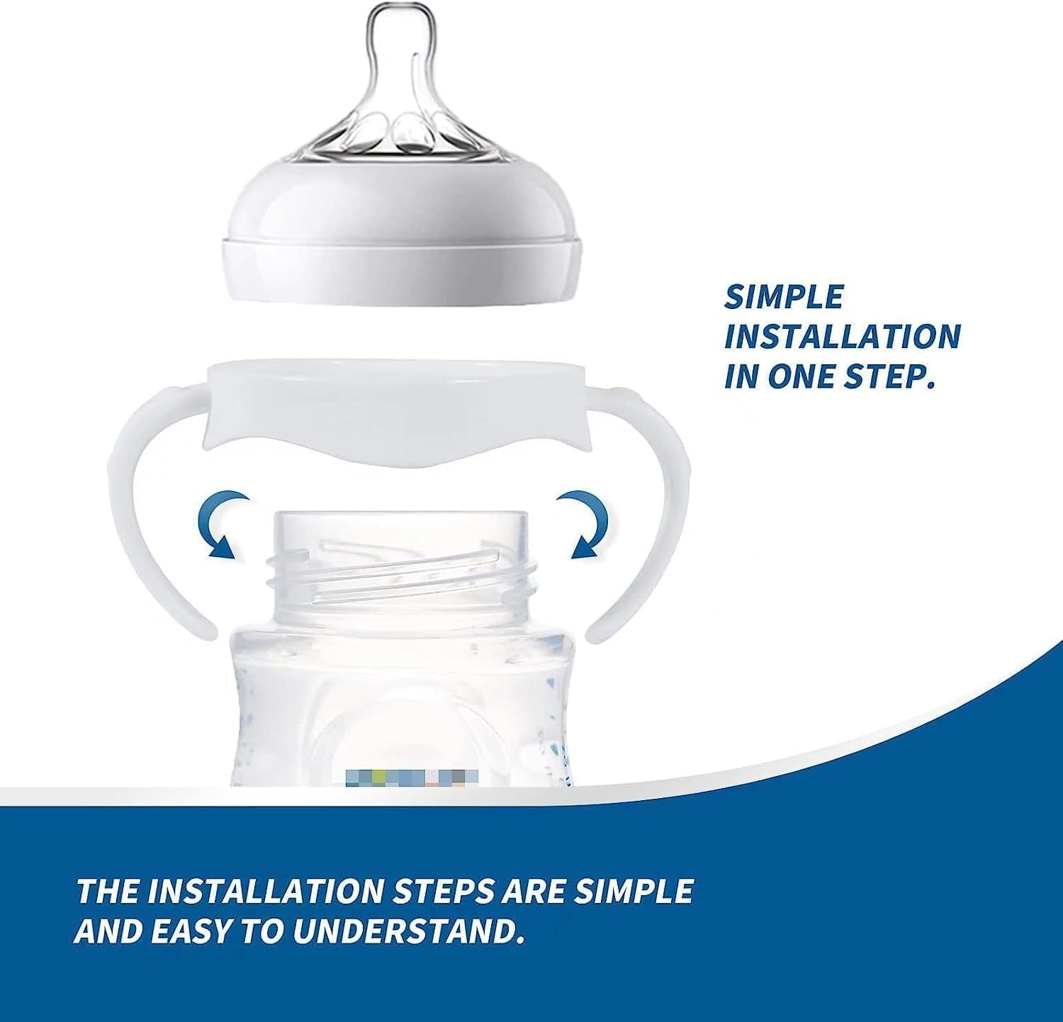 4 Pack Bottle Handles for Philips Avent Bottles, Compatible Avent Holder, Wide Mouth PP Glass Bottle Grip Handle Accessories (White) image number 5