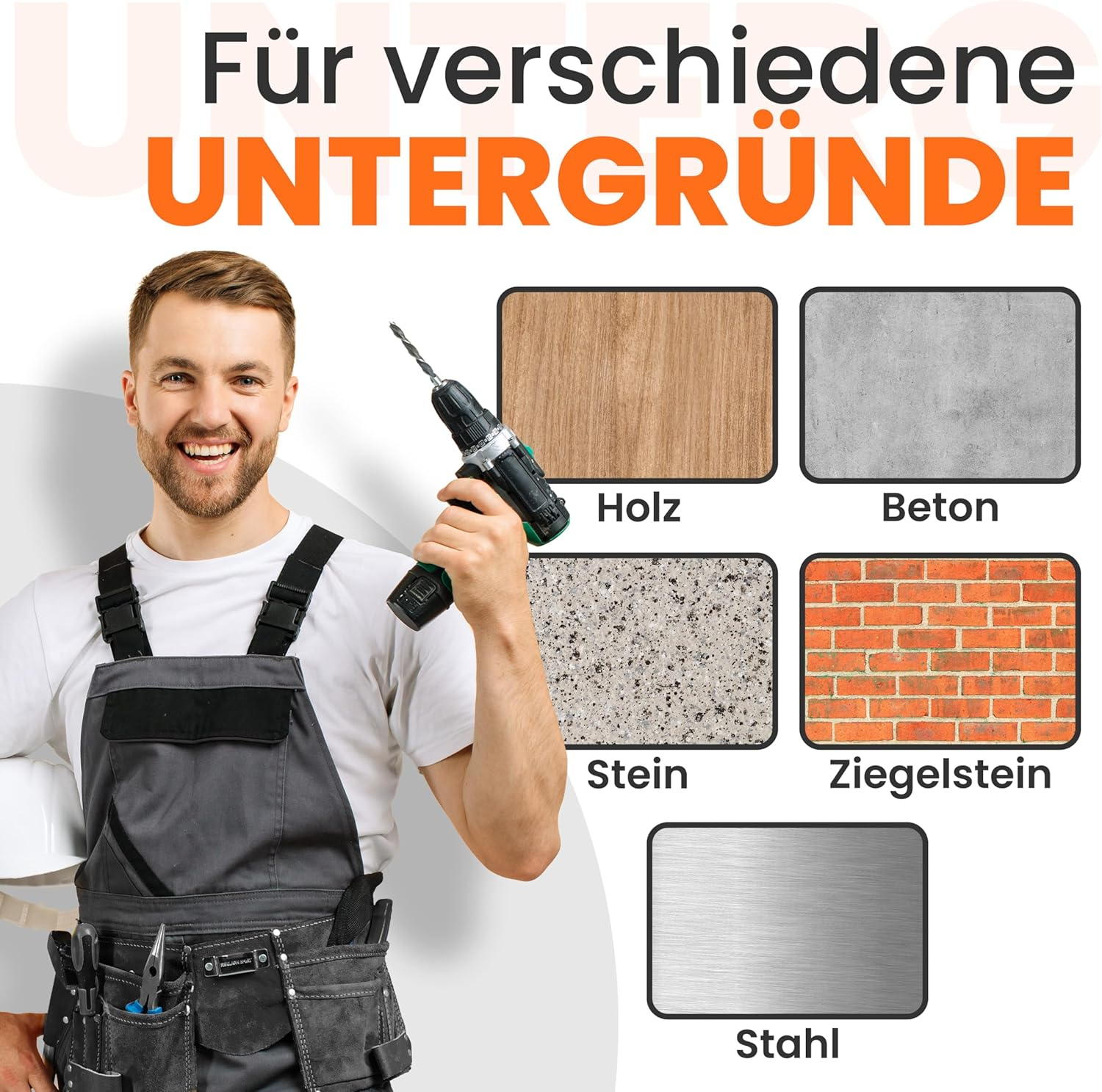 JK Trade&reg; Set of 4 Tyre Wall Mount Set for Car Rims Including Screws and Dowels Set, Rim Protector Wall Hooks for Screwing for Car Tyres, Garden Tools, Alloy Wheels, 40 Kg Load (Grey V1) image number 2