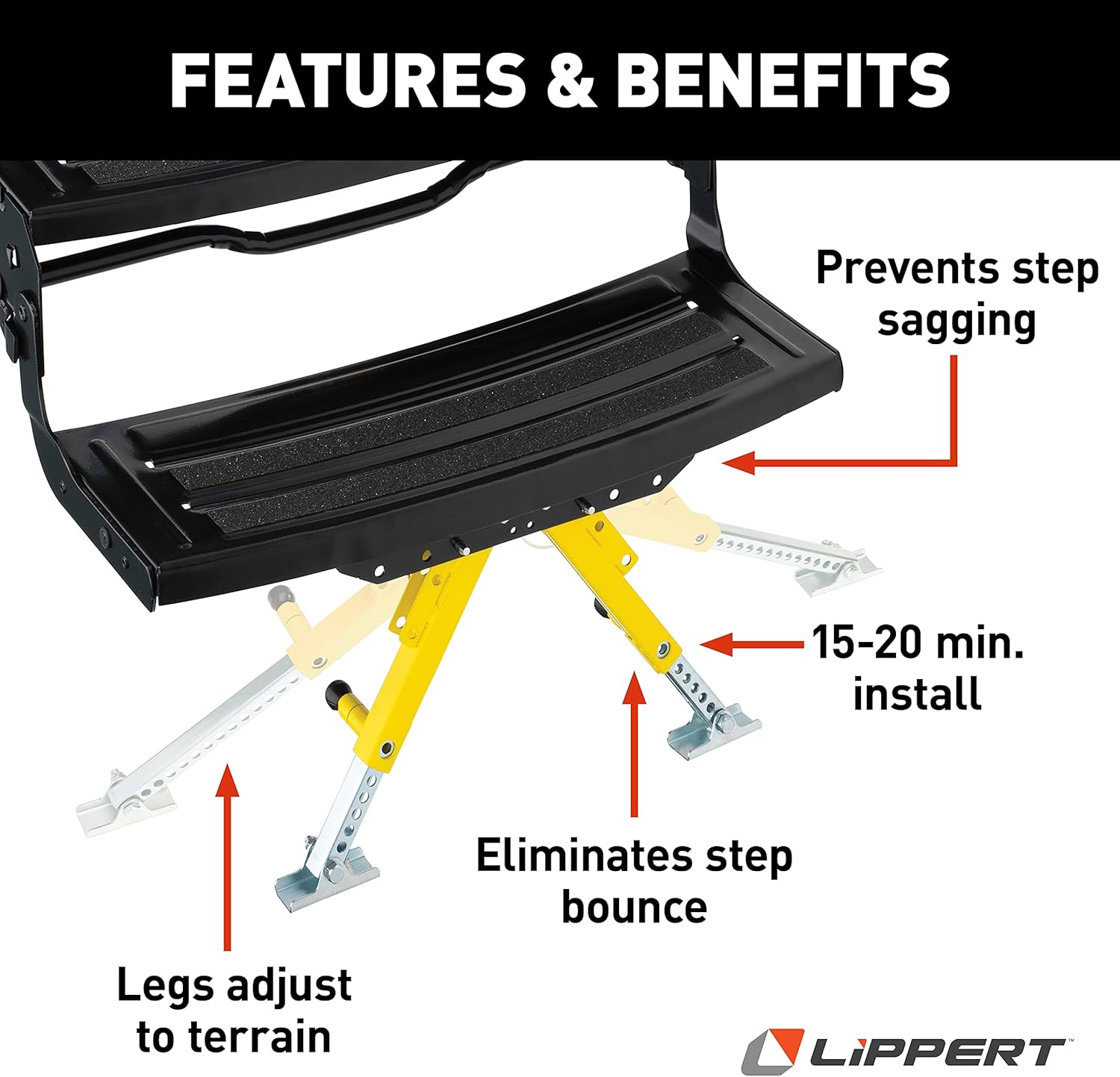 Lippert Solid Stance RV Step Stabilizer Kit for 5Th Wheels, Travel Trailers and Motorhomes image number 4