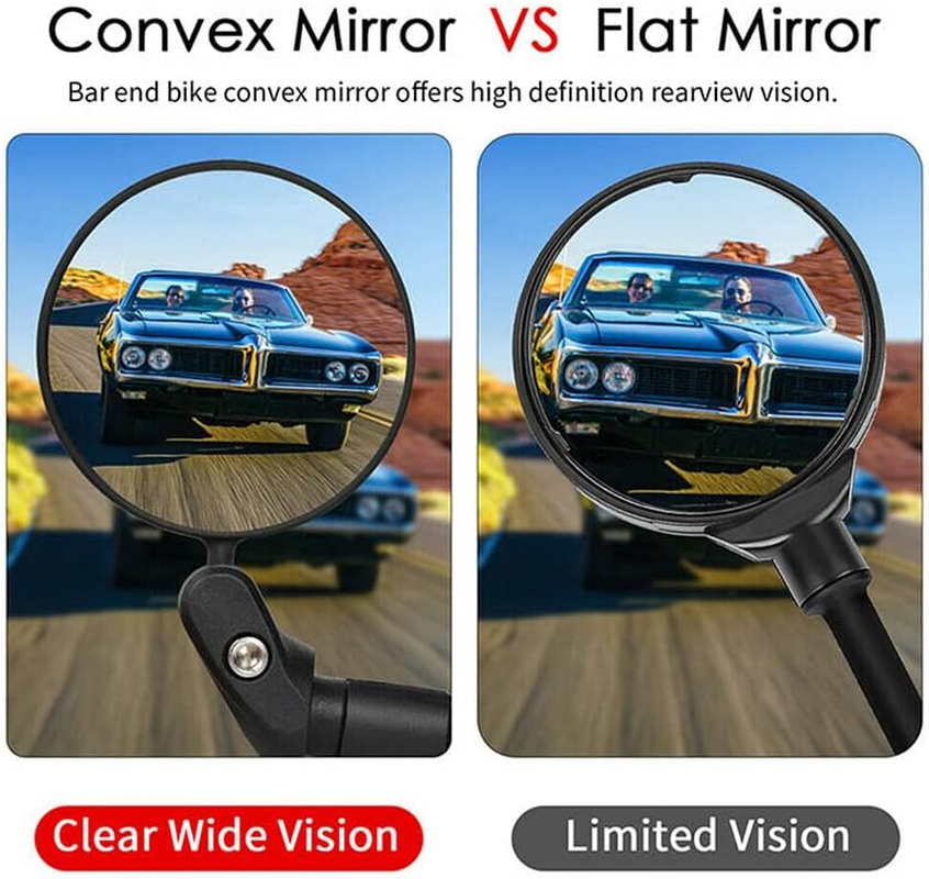 AIMALL 360&deg; Adjustable MTB Mountain Bike Rearview Mirror, Foldable Handlebar Convex Rear View Mirror for Cycling Safety, Fits 0.69-0.87 Inch (17.4-22Mm) Handlebar Diameter image number 1