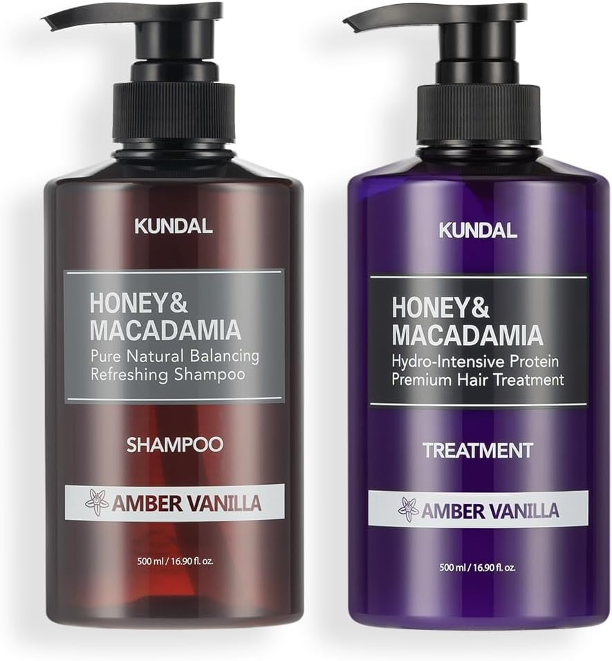 KUNDAL Natural Shampoo and Conditioner Set [Amber Vanilla] 16.9Fl Oz (Pack of 2) image number 3