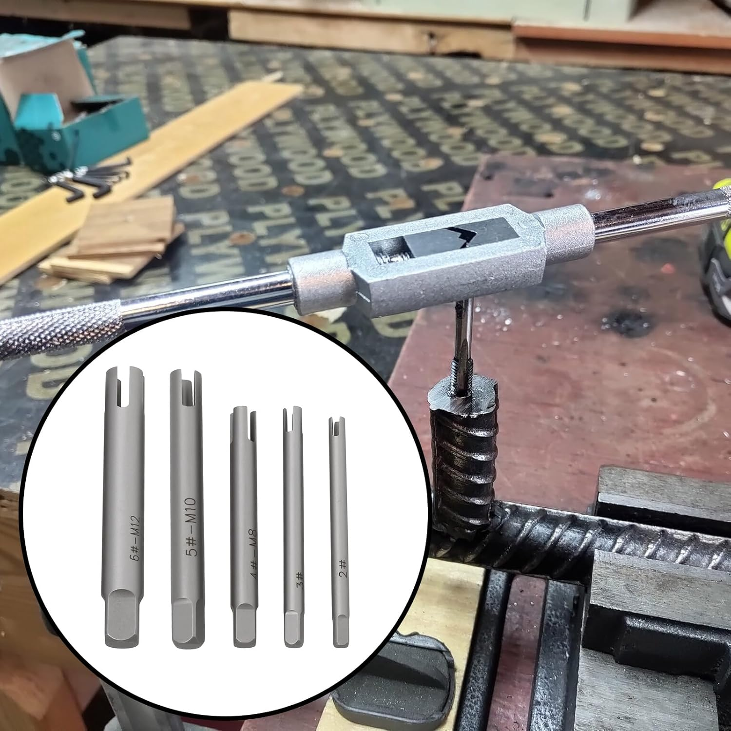 Emagtech 5Pcs 3/4 Tap Thread Remover M5-M12 Alloy Carbon Steel for Hand Tools and Workshop Equipment image number 5