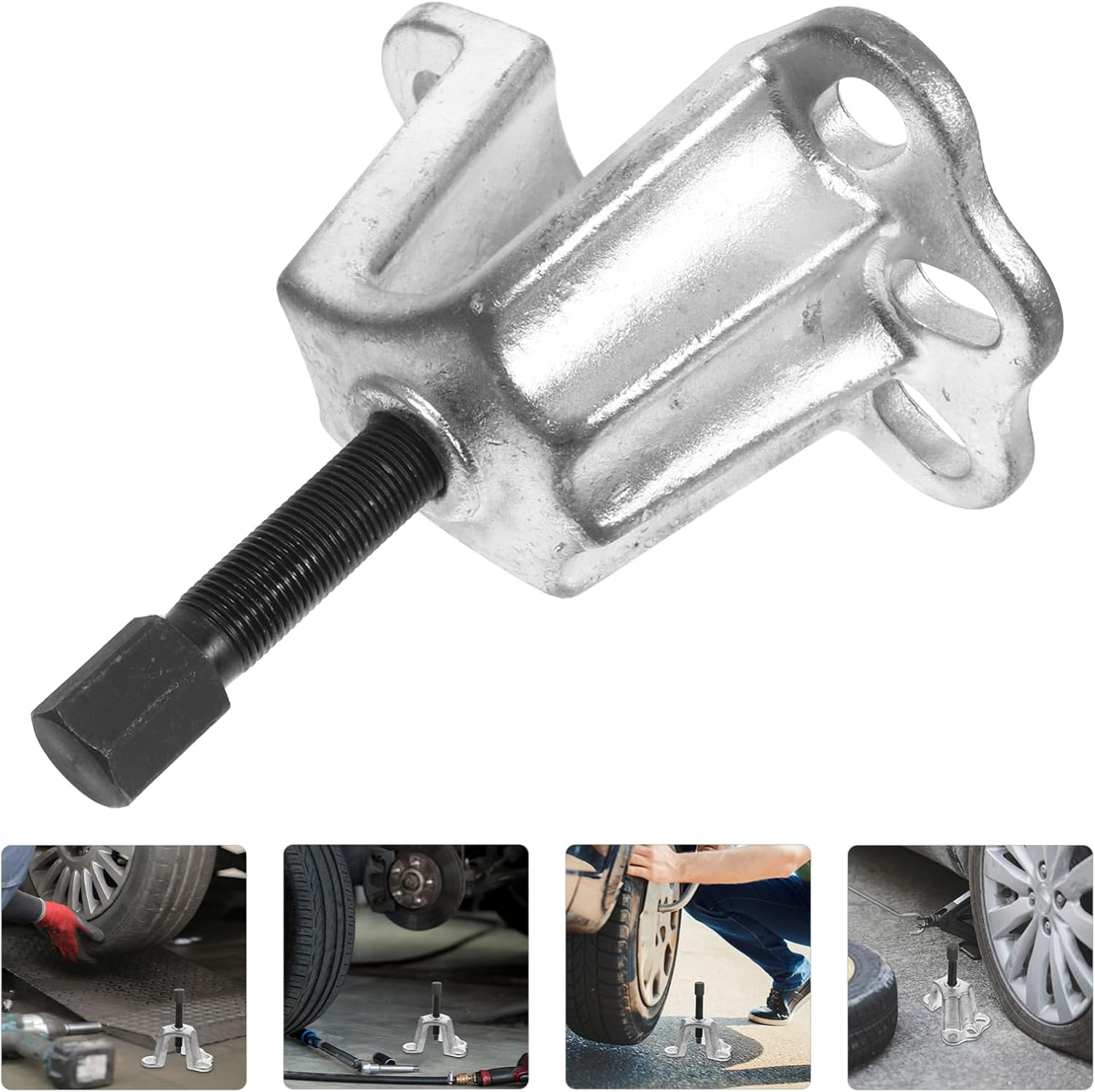 HORIALENCE Brake Drum Puller and Axle Removal Tool, Silver Metal Wheel Hub Bearing Puller, Front Hub Installer and Gasket Remover for Automotive Repair and Small Bearing Extraction image number 2