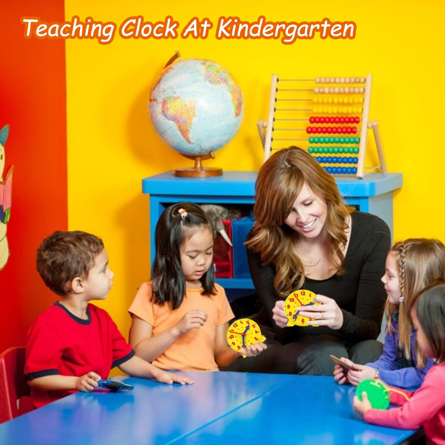 Learning Clock, Educational Game Clock, Time Teaching and Demonstration Clock Model, Learning Resources for Children in Early Education, 4 Inch 12/24 Hours from 4 Years image number 2