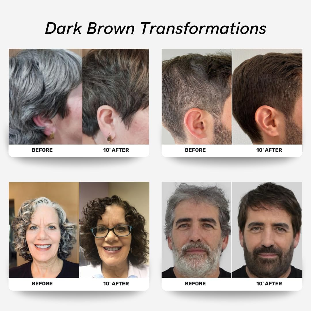 POLAR CARE Hair Dye Shampoo for Gray Hair for Women & Men - Natural Hair Dye Kit - 6.76 Fl Oz (Medium Brown) - Light Brown image number 6