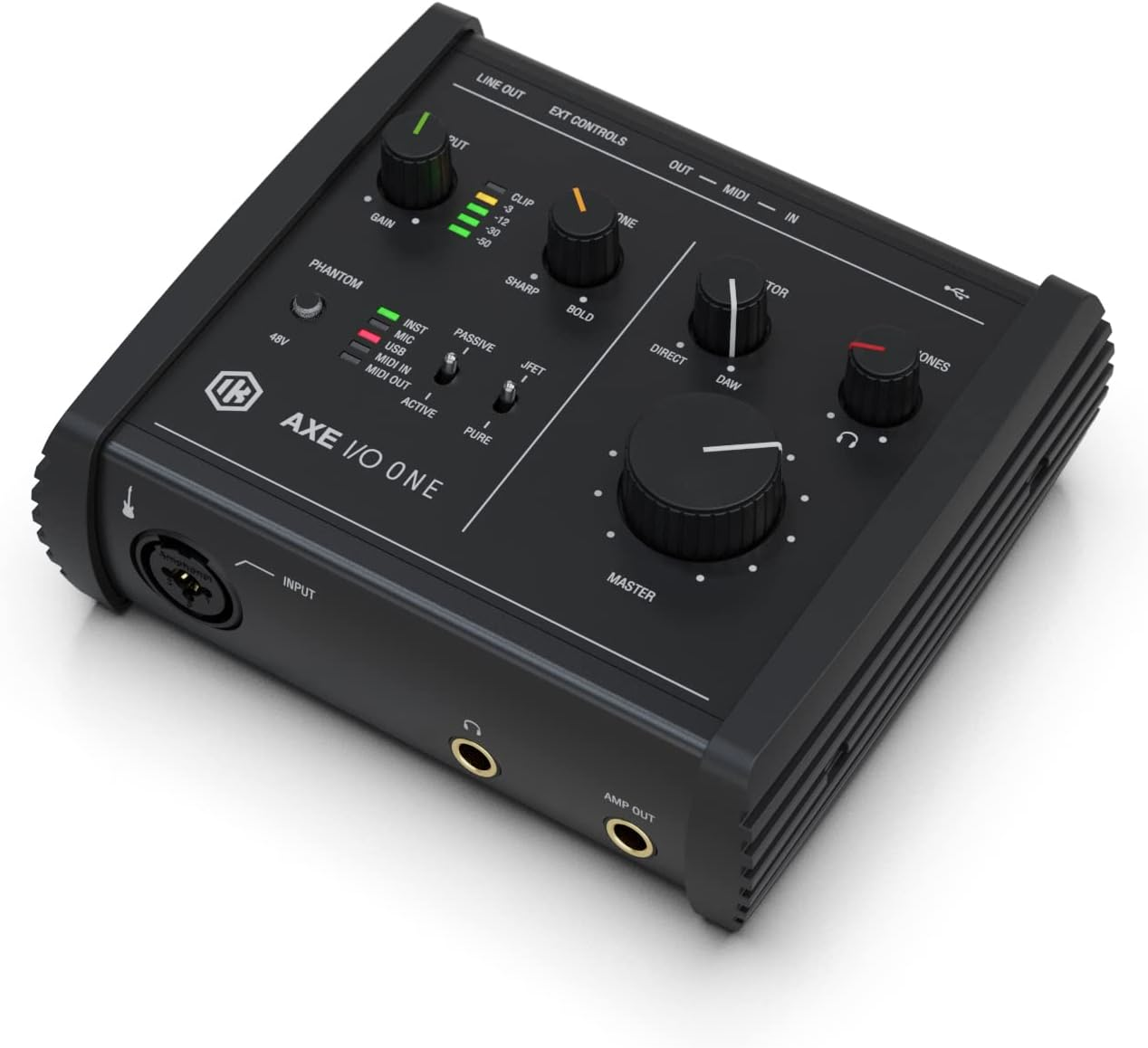 IK Multimedia AXE I/O ONE, Compact USB Audio Interface with Z-TONE Advanced Guitar Tone Shaping. USB-C Connector. Comes with TONEX SE and Amplitube 5 SE image number 5
