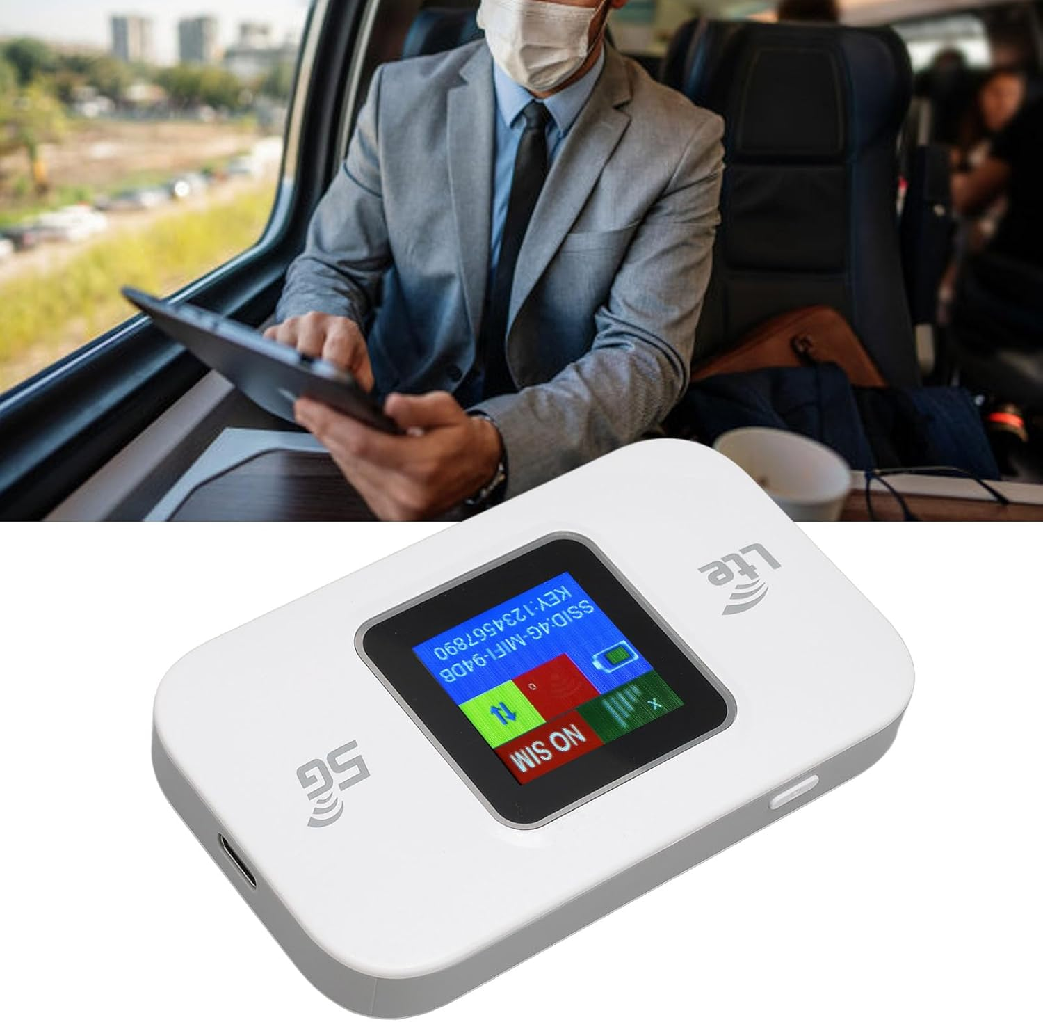 4G LTE Pocket Wifi,4G Router with Sim Card Slot,300Mbps High Speed,4G Mobile Wifi Router for Mobile Phone Laptop Tablet image number 5