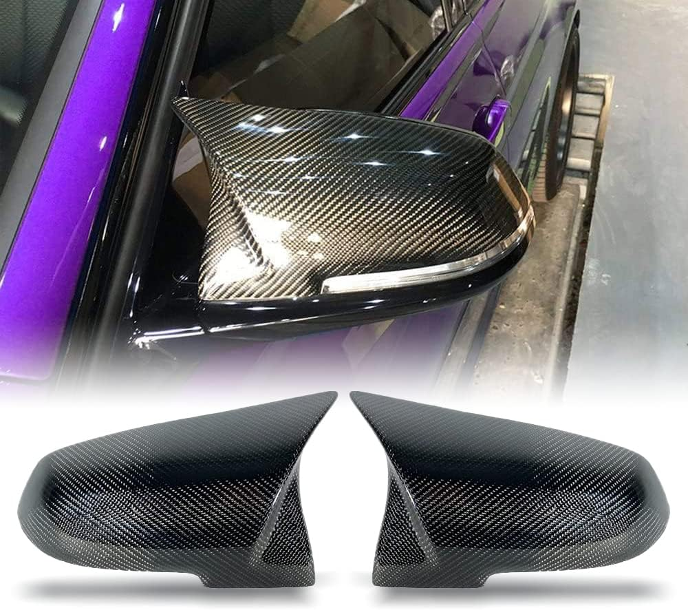 Gaofeiltf Carbon Fiber Mirror Caps Covers Fits for BMW F30 F20 F22 F23 F31 F32 F33 F36 F87 M2 X1 E84 Side Door Rearview Mirror Cap Trim Accessories Direct Replacement image number 3