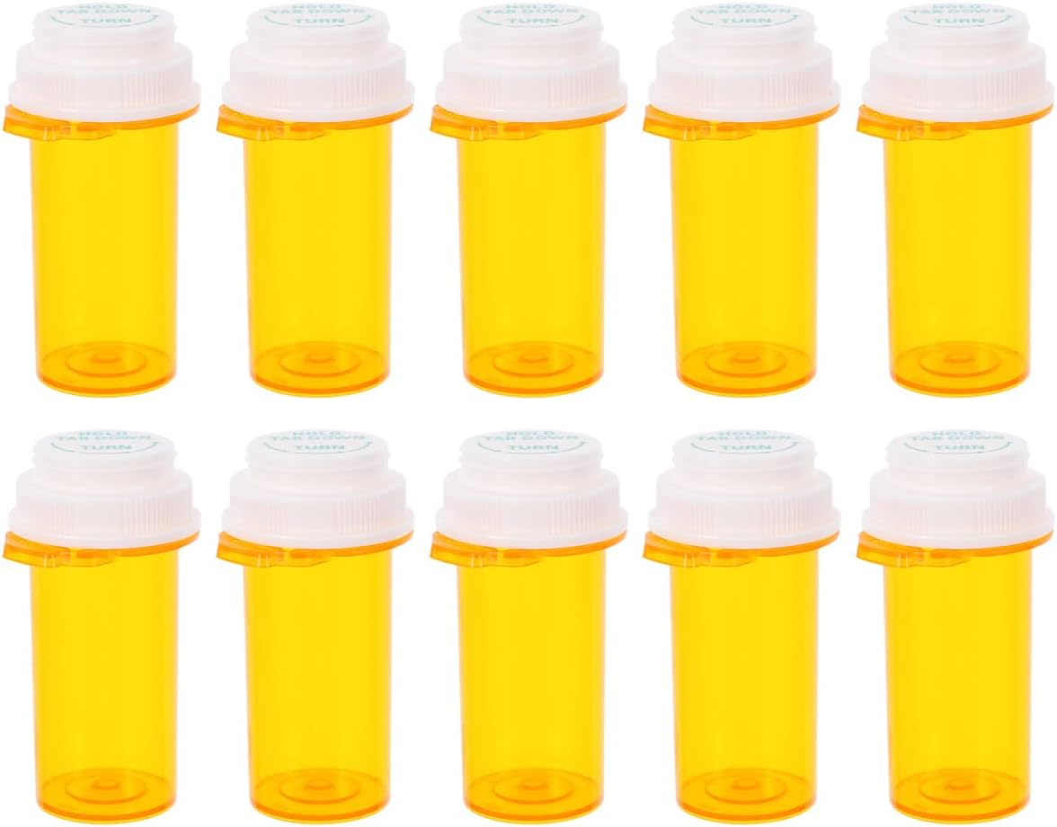 FOMIYES Portable Pill Bottle Storage Box 10Pcs Lightweight Plastic Pill Organizer for Travel and Daily Medication Reusable Sealed Containers with Large Capacity image number 3