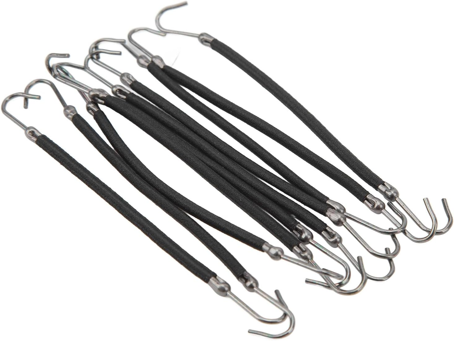 CHICIRIS 10Pcs Ponytail Holder Hook Sturdy Elastic Hair Band Hook Styling Tool for Women Girls, Easy-To-Use Hair Tie for Office Dating (Black) image number 3