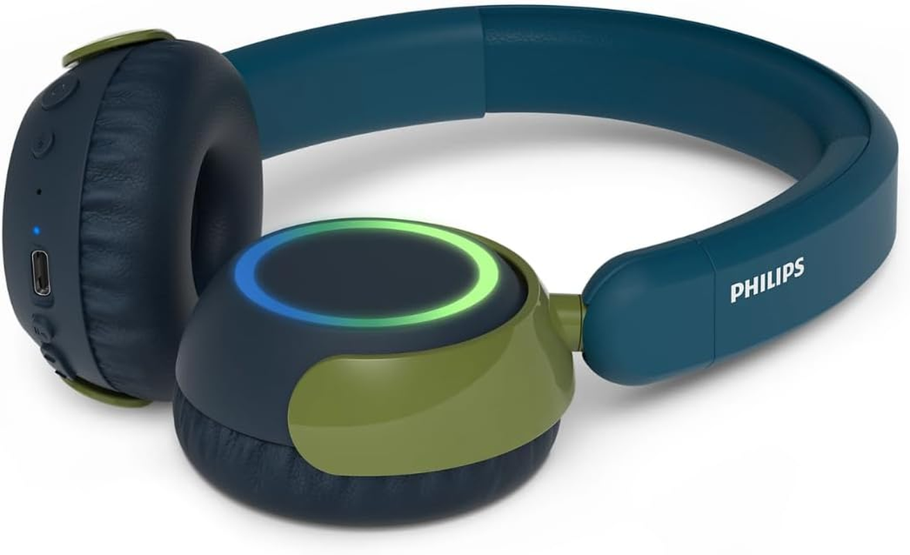 Philips TAK5500AL 5500 Series Noise Cancelling Wireless On-Ear Bluetooth 5.4 Headphones for Kids, Foldable, 34 Hours ANC Playback, Volume Limited, Audio Sharing, USB-C Cable