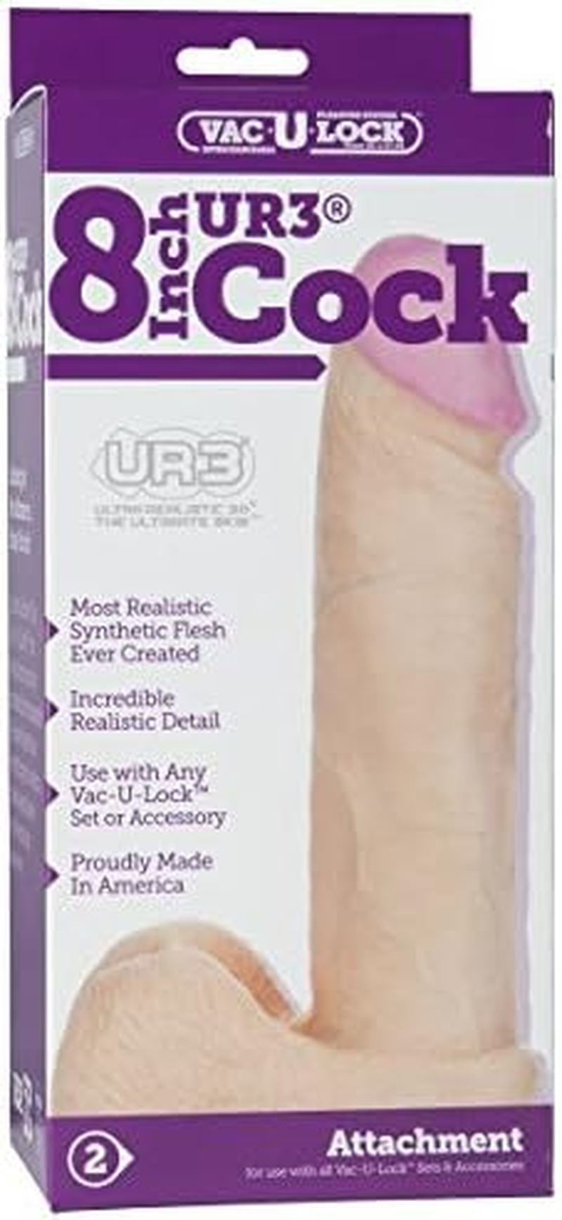 Vac-U-Lock - ULTRASKYN&trade; Cock - Vanilla 8" image number 1