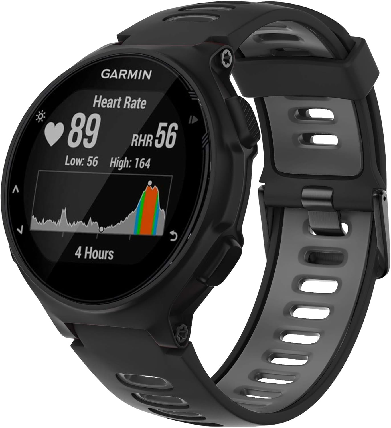 ANCOOL Band Compatible with Garmin Forerunner 735XT/230/220/235/620/ 630,Soft Silicone Replacement Sport Strap Wristband for Garmin Smartwatch-Black image number 2