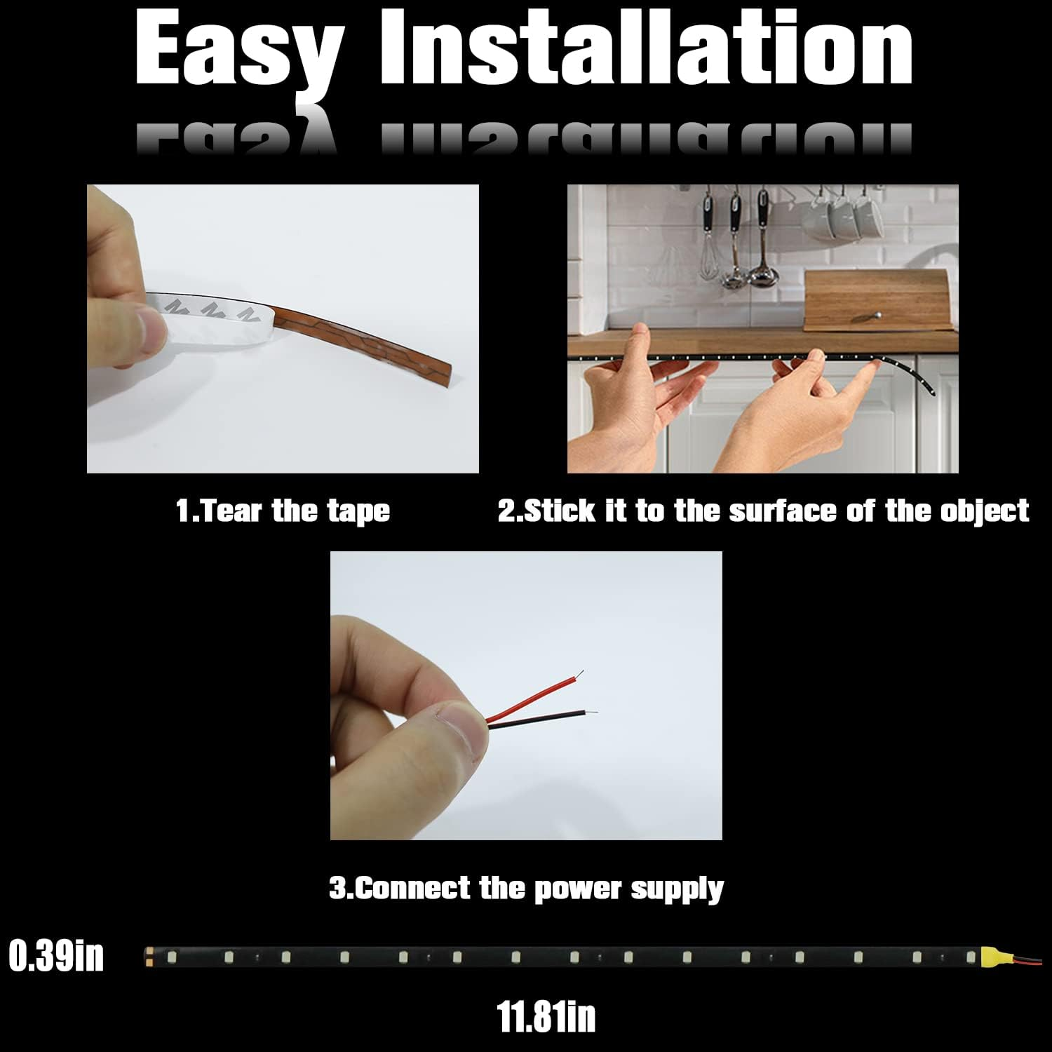 (8-Pack, Red) - XT AUTO 8Pcs 12V Super Bright 30Cm 15 LED Flexible Waterproof LED Strip Light for Car Interior & Exterior Decoration DRL Day Running Light or Boat Bus Garden - Red image number 6