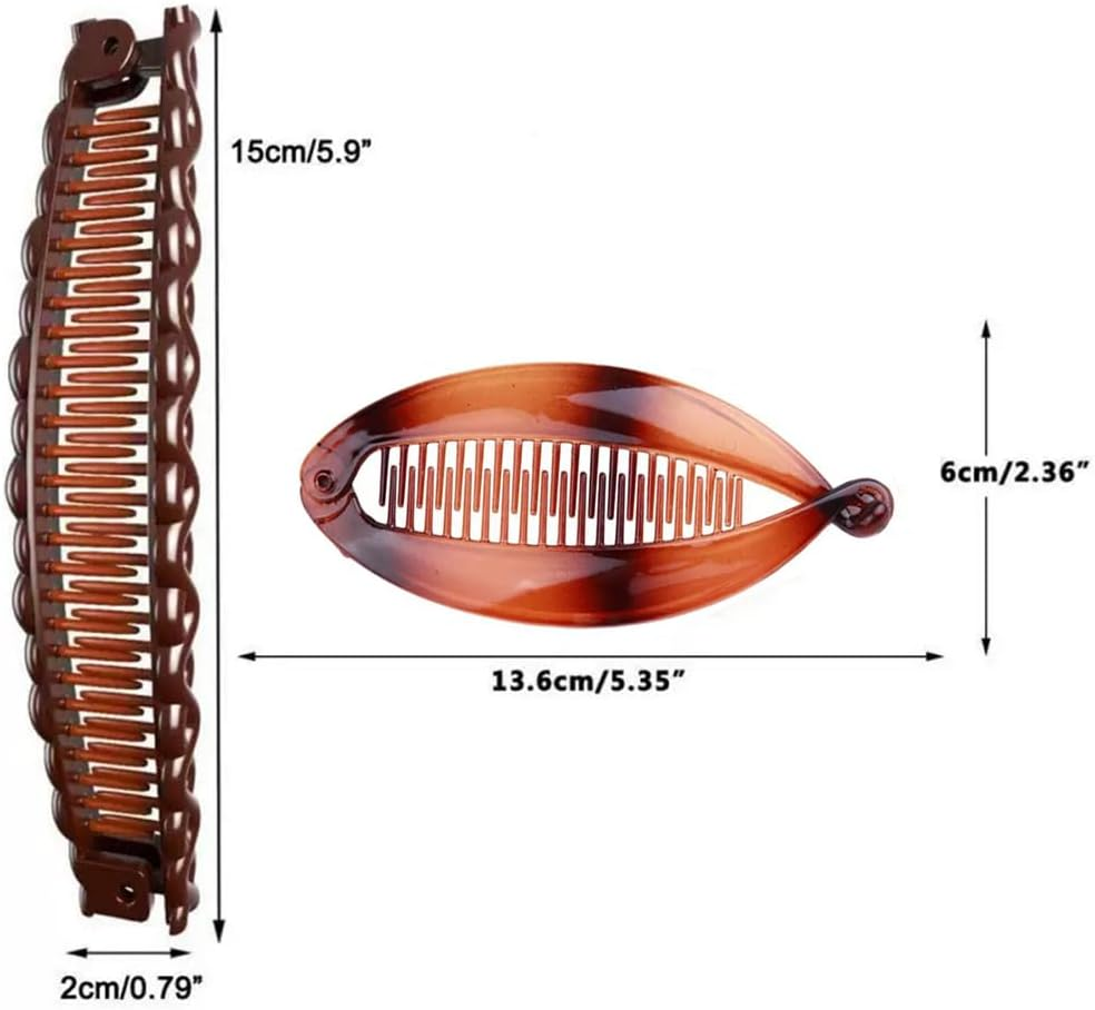 4Pcs Banana Hair Clips Vintage Clincher Combs Tool for Thick Curly Hair Non-Slip Fishtail Hair Clip Styling Accessories for Women Girls image number 4