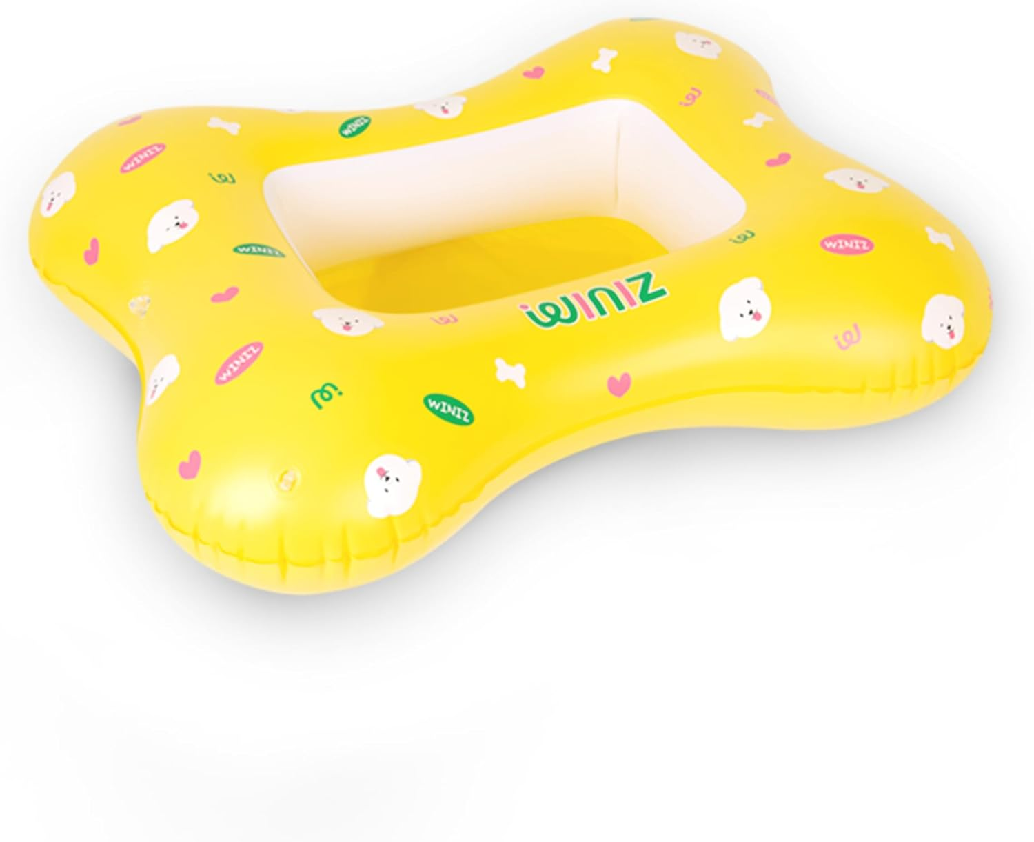 WINIZ Dog Float - Yellow Cute Design Inflatable Rafts for Small Medium Dogs and Puppies - Essential Pet Supplies for Summer Outdoor Water Play Pool Lake River image number 2