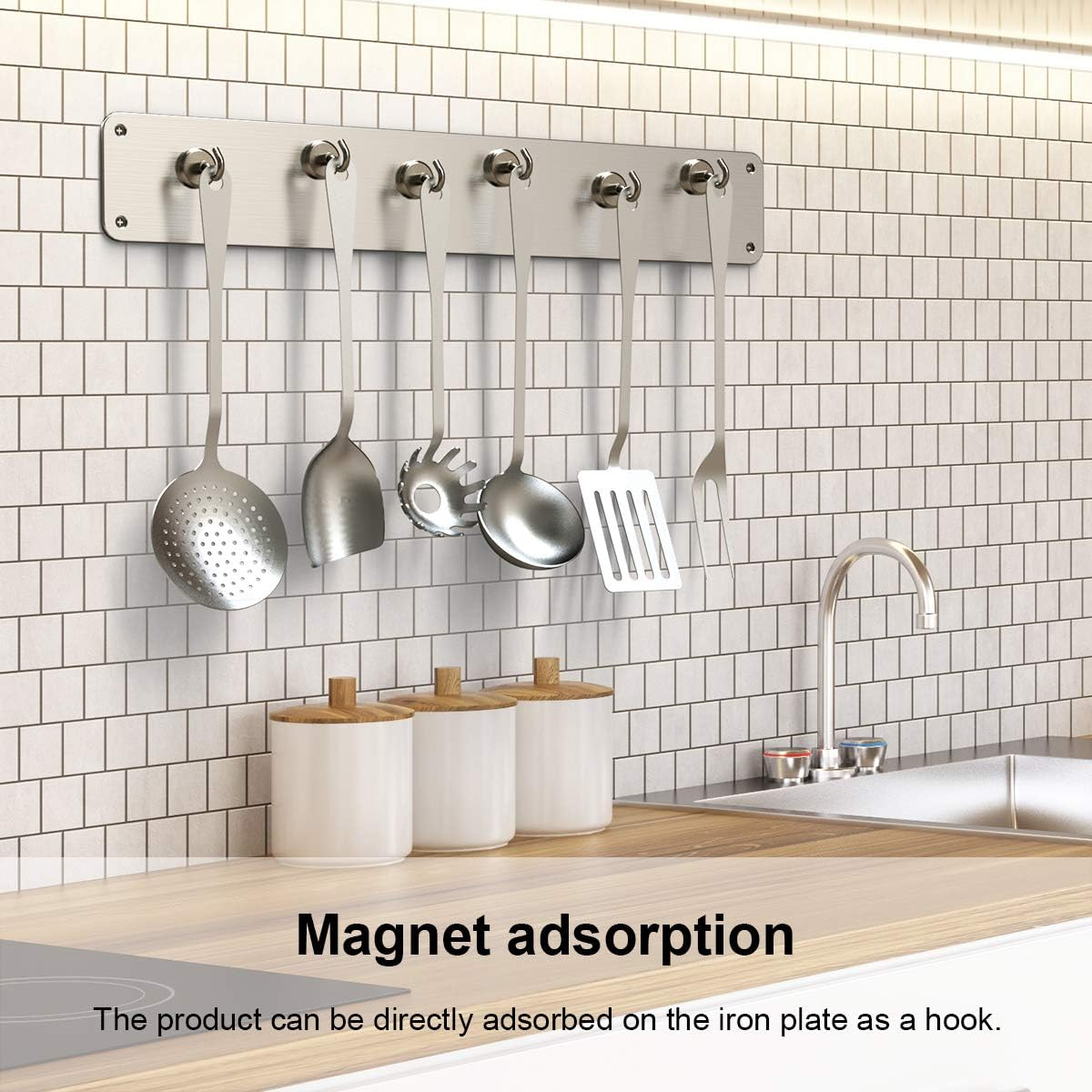 Magnetic Hooks Diamater 1.26 - Super Powerful 80 Lbs Heavy Duty Neodymium Rare Earth Strong Magnet Hook - Perfect for Indoor/Outdoor Hanging (Pack of 6) image number 2