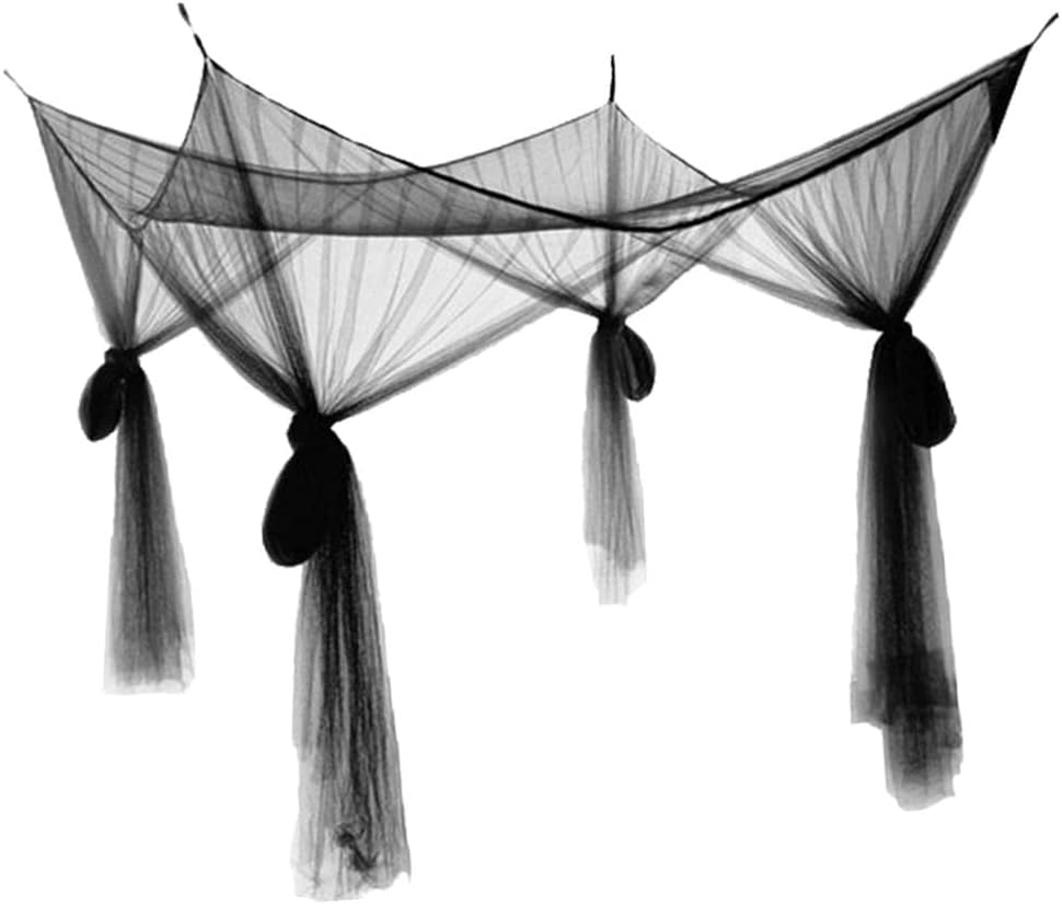 ＡＷＨＡＯ Premium Bed Canopy with 4 Corner Posts - Elevate Your Bedroom, Black, 210X190X24Cm - Black image number 2
