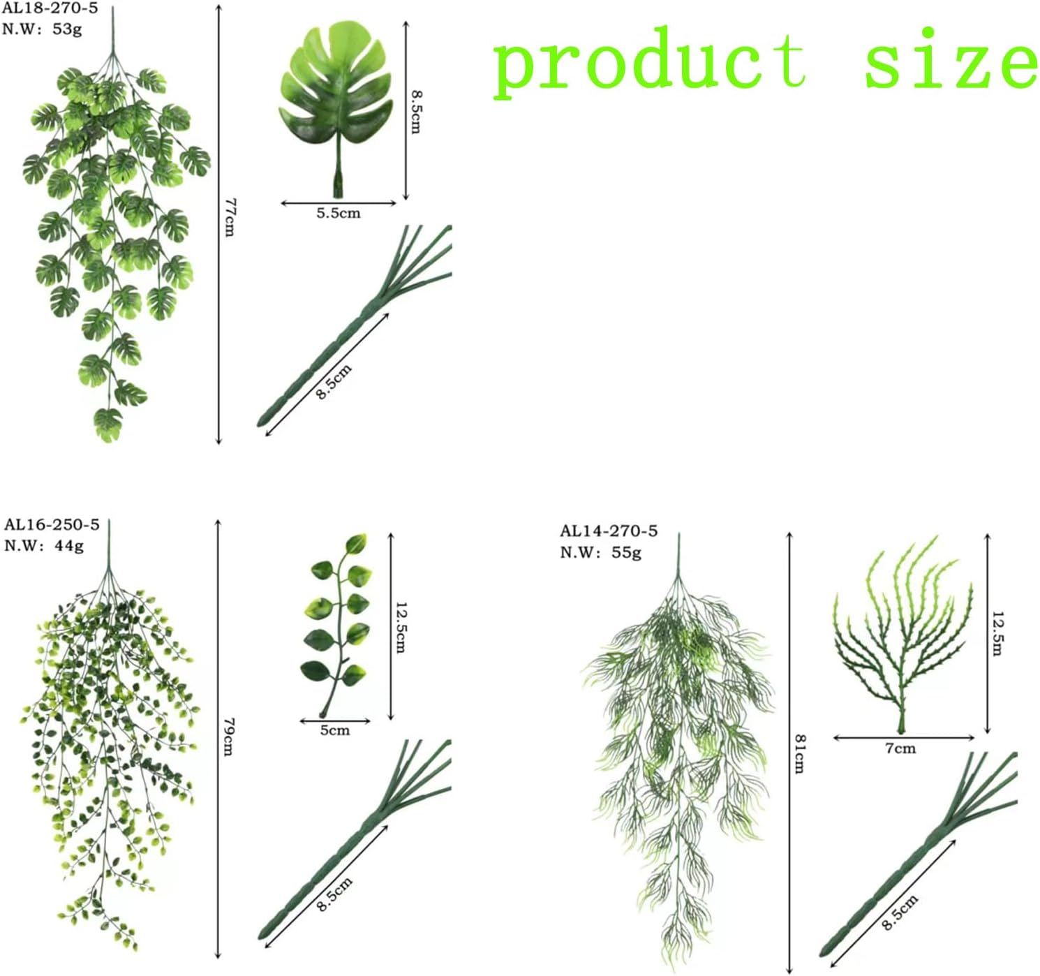 Artificial Hanging Plants, 3Pcs Artificial Plants Outdoor Potted Greenery Decor in Pot Plants for Office Farmhouse Home Indoor Outdoor Decor