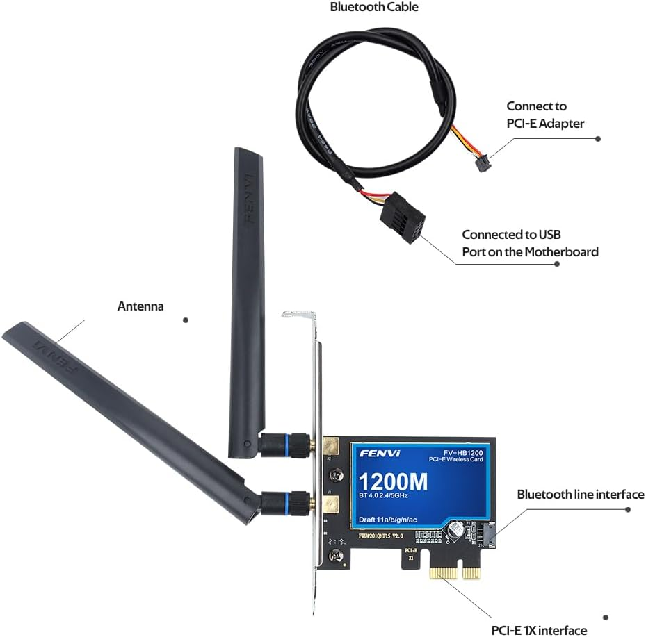 PCI-E Wifi Card BT4.0 for Macos Windows 7/8/10/11 802.11A/G/N/Ac PCI-E PCI Network Adapter Mac-Compatible Wi-Fi Airdrop Handoff Instant Hotspot Macos MIMO Mac OS X Natively Supported BCM4360 AC1200 image number 5