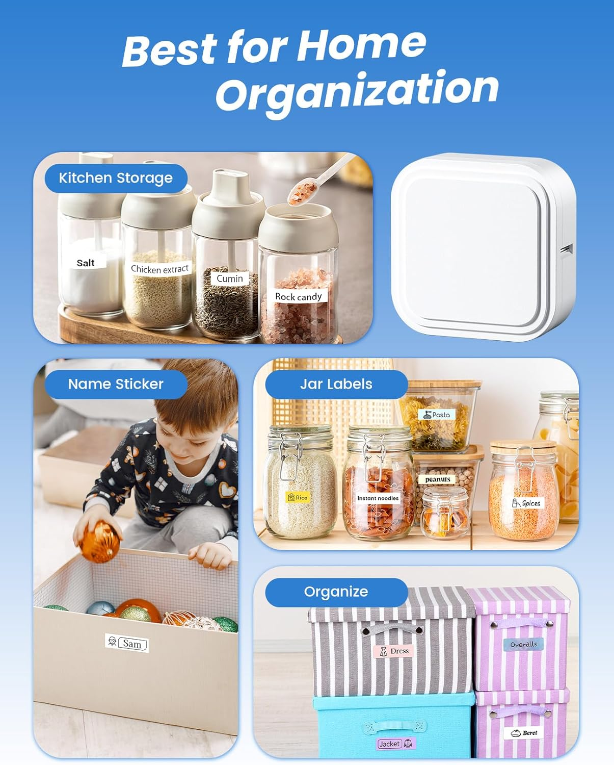 Label Makers - D32 Label Maker Machine with Tape, Label Printer Wireless Labeler Machine with Bluetooth, Mini Label Maker for Phone & Tablet, Portable Label Printer for Home, School, Office (White) - Green image number 4