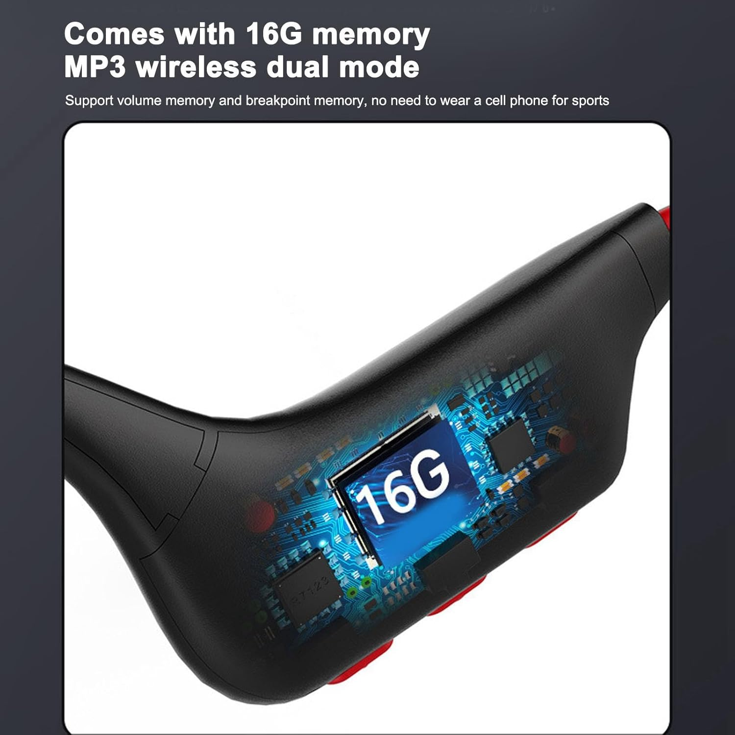 Brilluxa Bluetooth Headphone, Bone Conduction Wireless Headset with Mic and Open Ear Design, IP68 Sweatproof Running Headphone for Driving and Sports image number 5