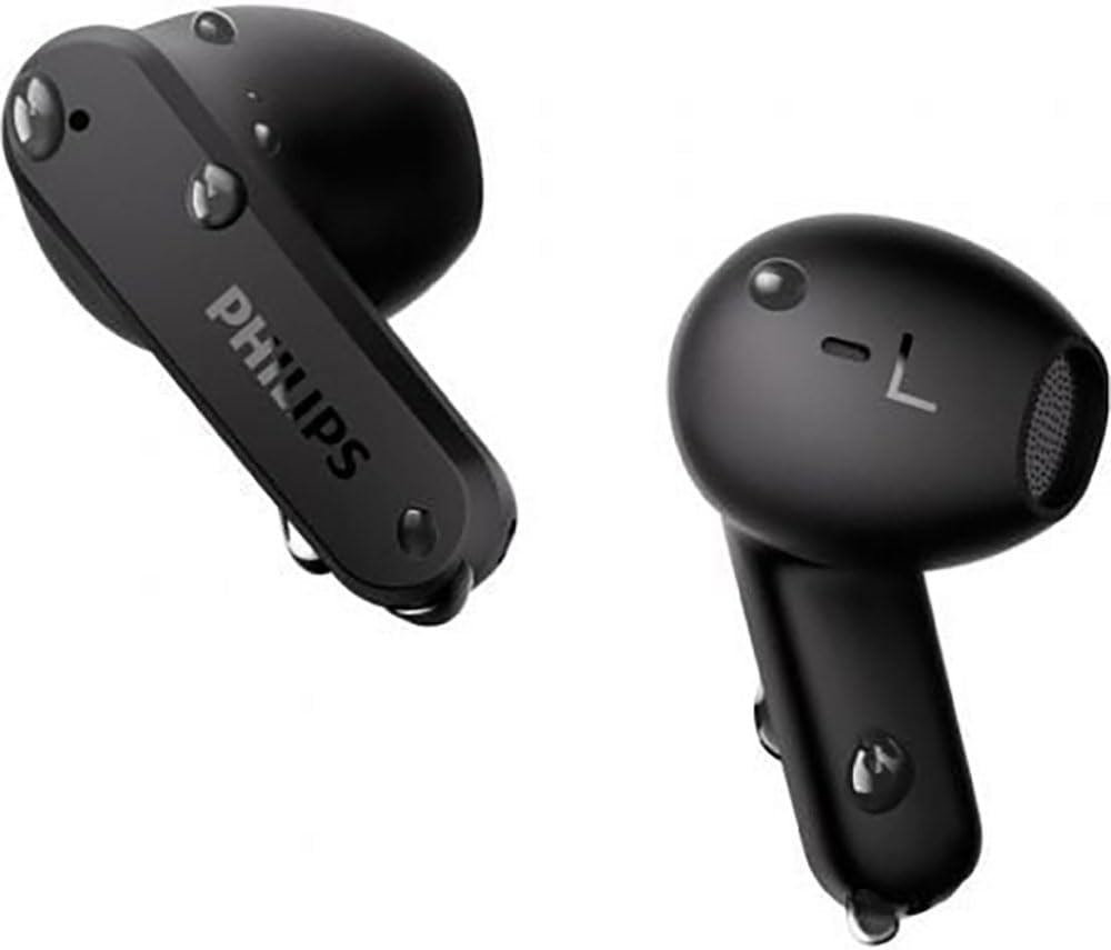 Philips TAT2139BK Wireless Bluetooth Earbuds - Small Earbuds, Great Value, Natural Sound with Dynamic Bass, Clear Calls and Pocket Size Charging Case - Black