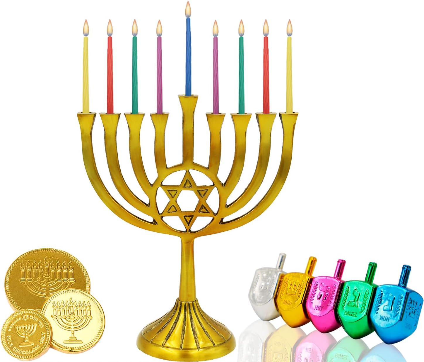 The Dreidel Company Menorah Candles Chanukah Candles 44 Colorful Hanukkah Candles for All 8 Nights of Chanukah (20-Pack) image number 3