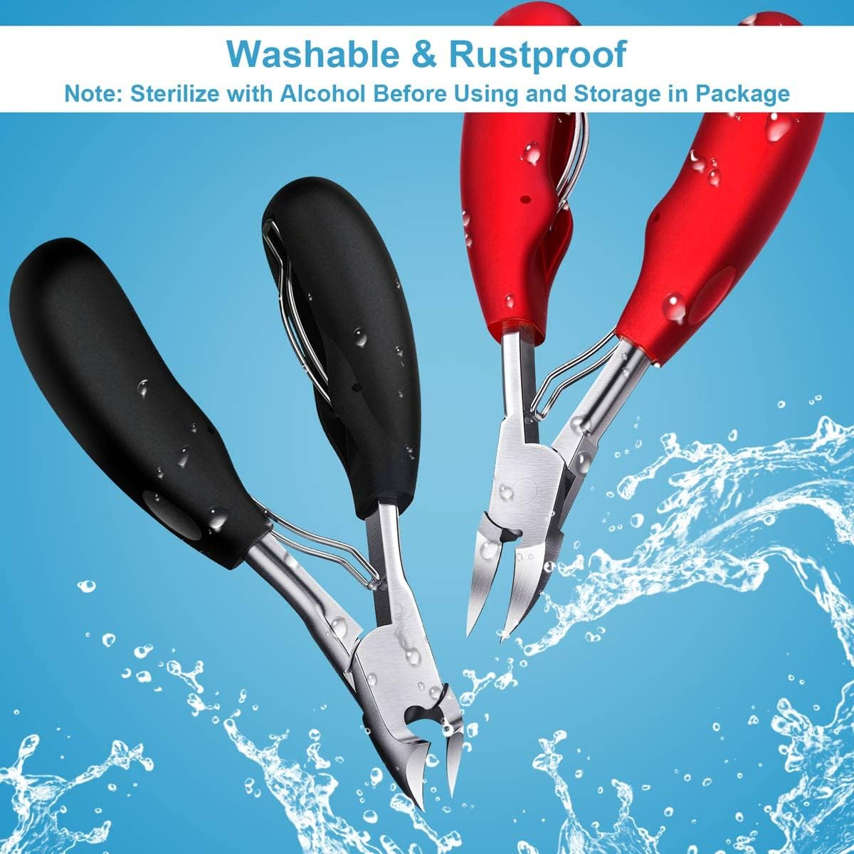 Orelex Toenail Clippers for Seniors Thick Toenails, Toe Nail Clippers Set for Ingrown Toenail, Men and Adults, Elderly, Professional, Super Sharp Curved Blade Grooming Tool, Predicure image number 4