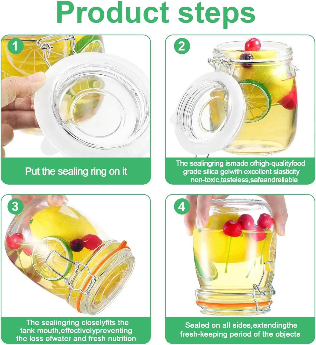 8 Pcs Replacement Silicone Seals, Funcyboo 3.7 Inch Silicone Jar Gaskets Silicone Replacement Gasket Airtight Silicone Seals Rings for Mason Jar Fits Most Sizes(White) image number 2